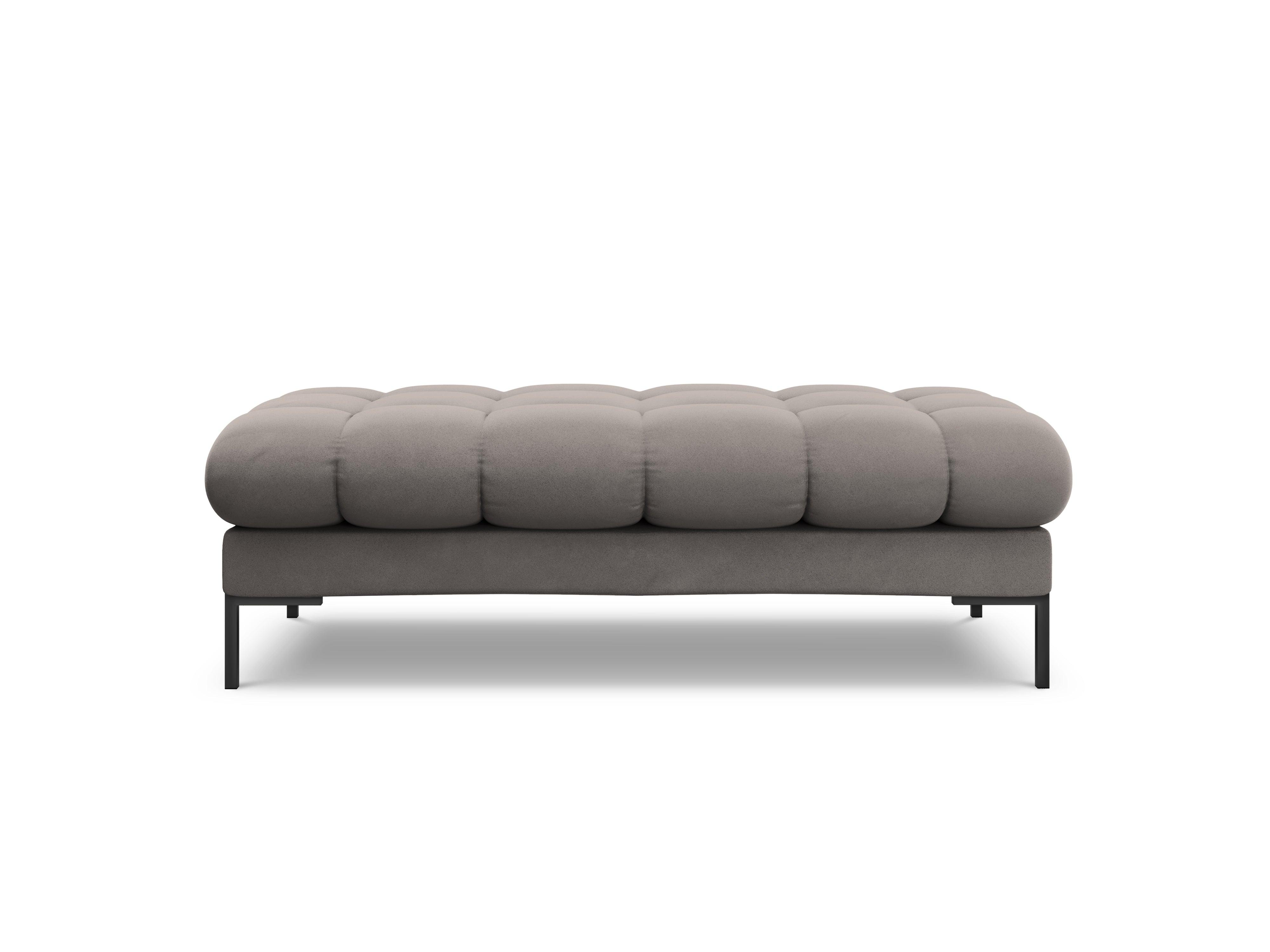 Ławka aksamitna BALI jasnoszary z czarną podstawą Cosmopolitan Design Eye on Design