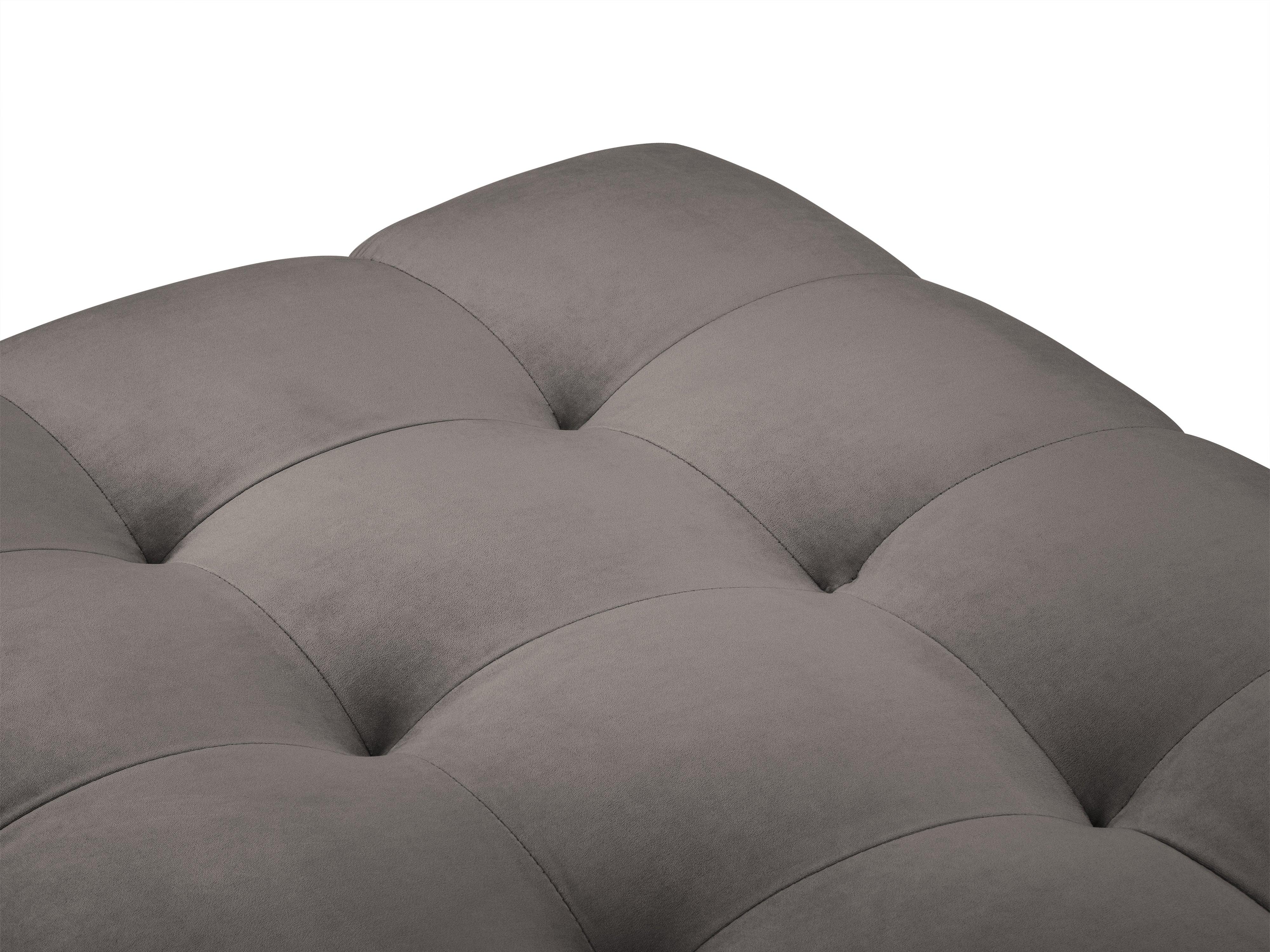 Ławka aksamitna BALI jasnoszary z czarną podstawą Cosmopolitan Design Eye on Design