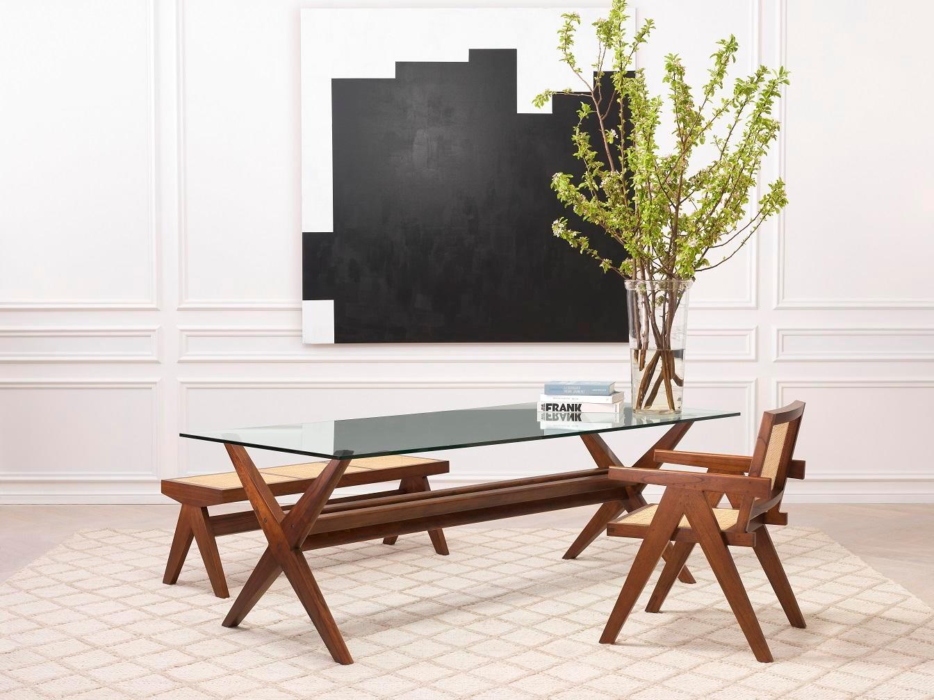 Ławka ARNAUD drewno z rattanem Eichholtz Eye on Design