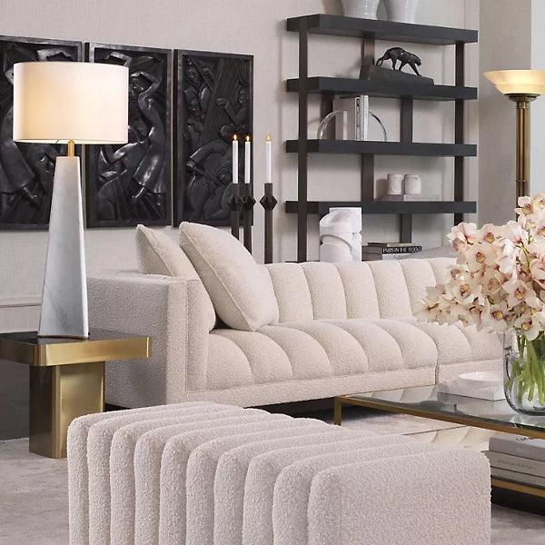 Ławka w tkaninie boucle BENTE kremowy Eichholtz Eye on Design