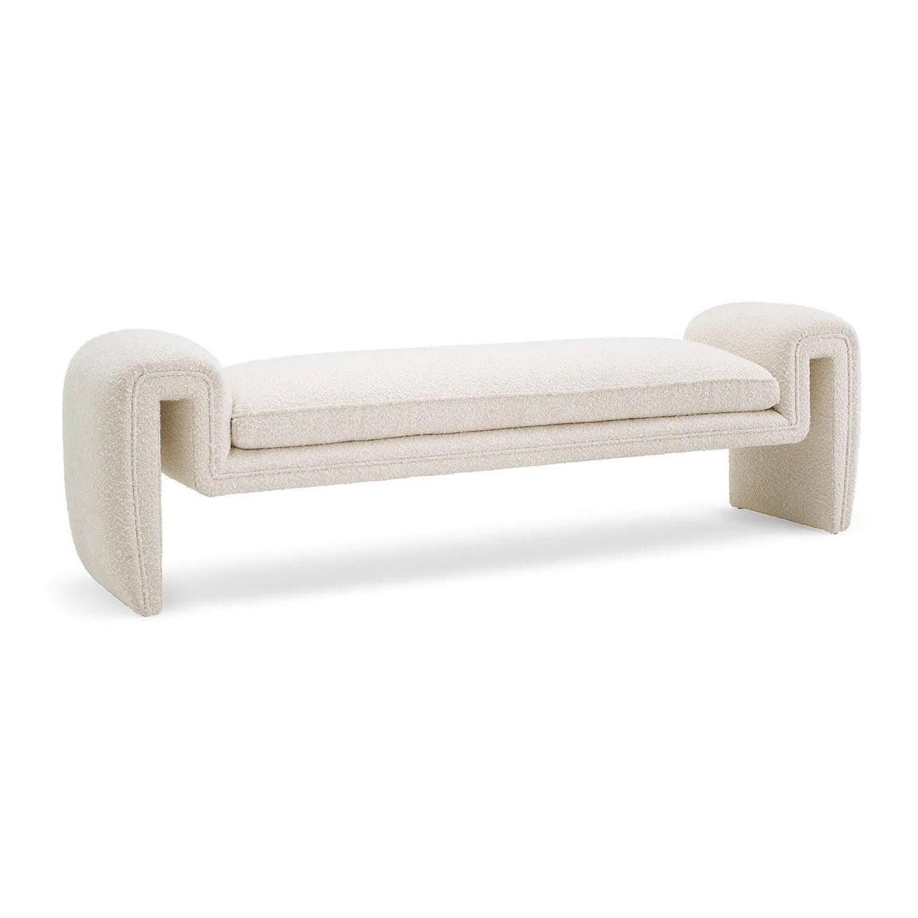 Ławka w tkaninie boucle TONDO kremowy – Eichholtz