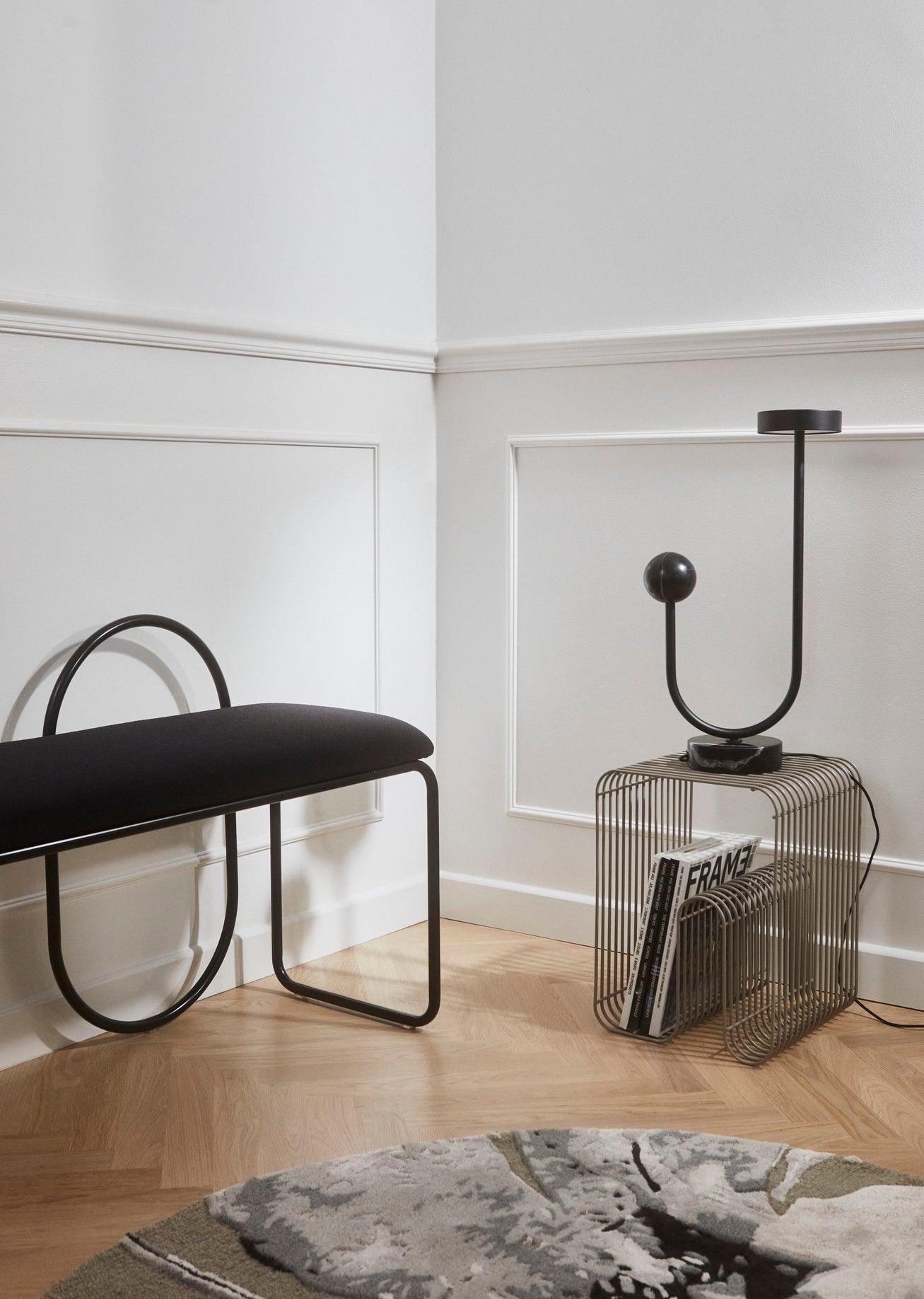 Ławka z tkaniną boucle ANGUI antracytowy AYTM Eye on Design