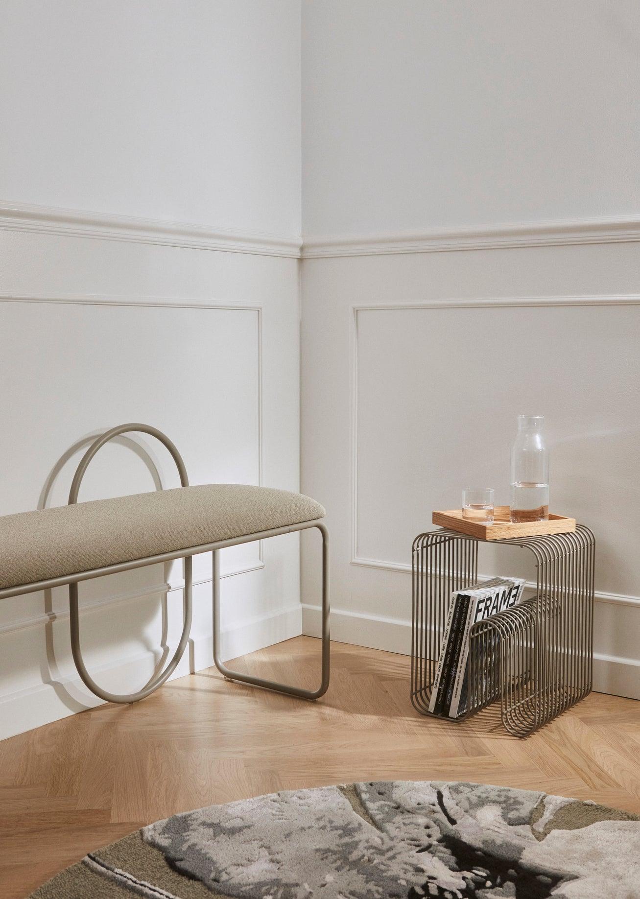 Ławka z tkaniną boucle ANGUI taupe AYTM Eye on Design