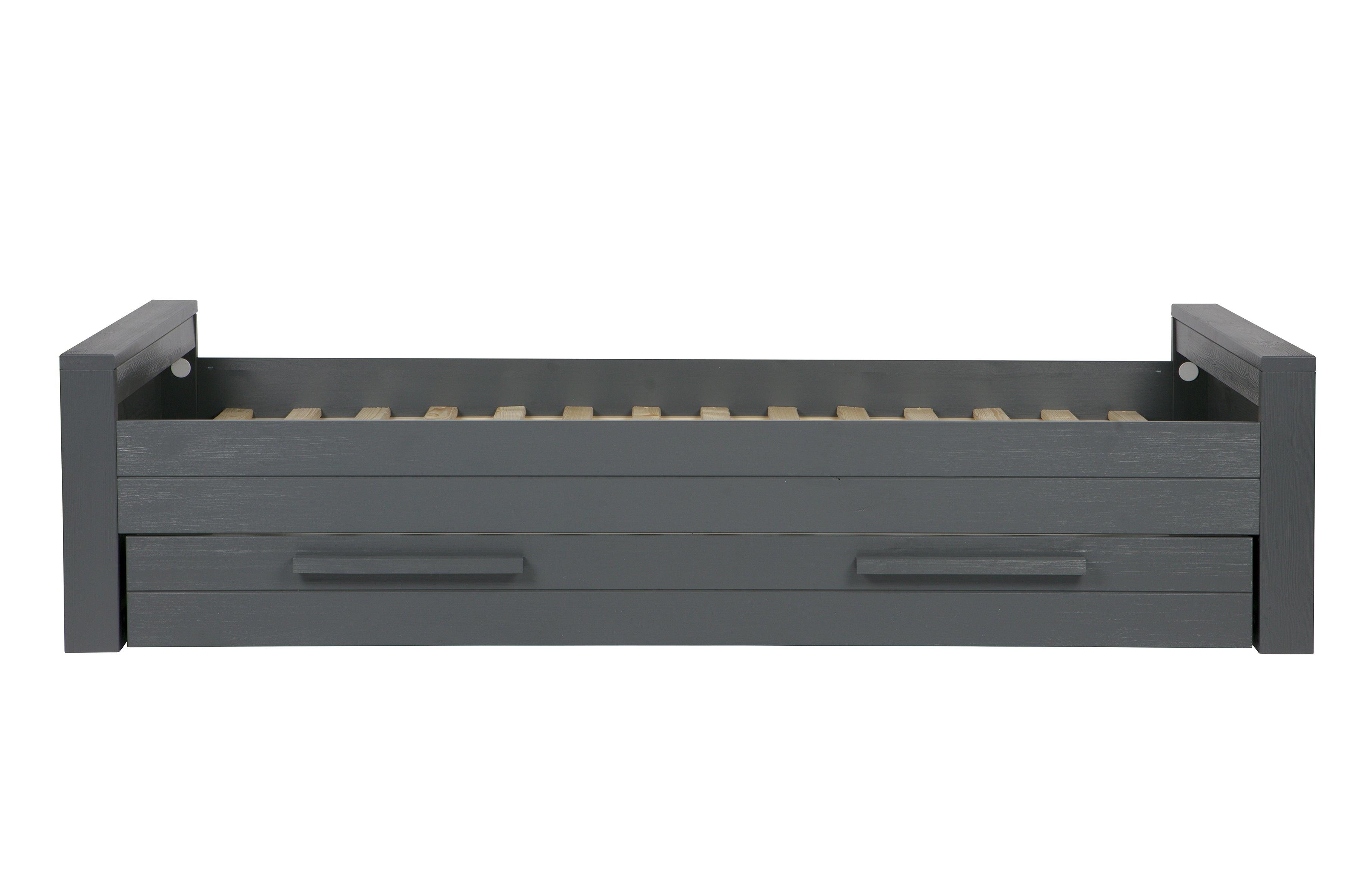 Łóżko DENNIS grafitowy Woood bez oparacia z listwami Eye on Design