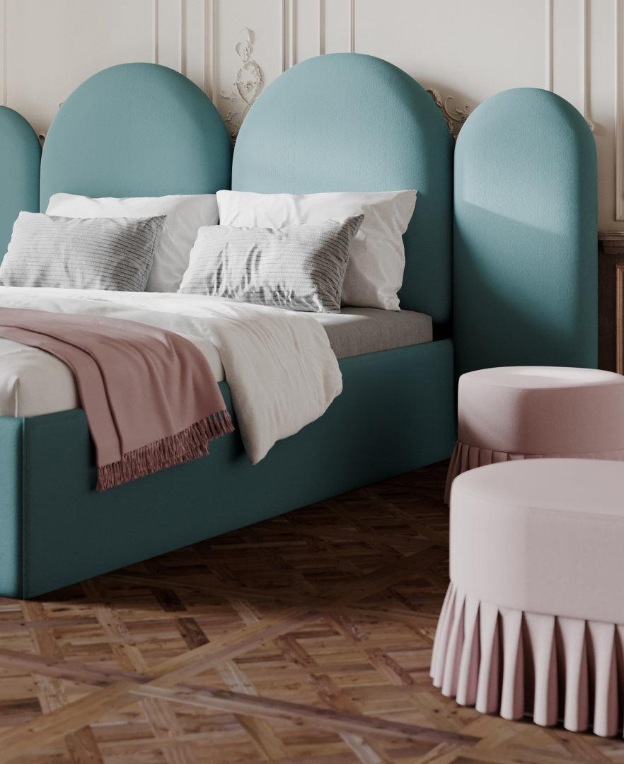 Łóżko tapicerowane CLOUD miętowy Happy Barok Eye on Design