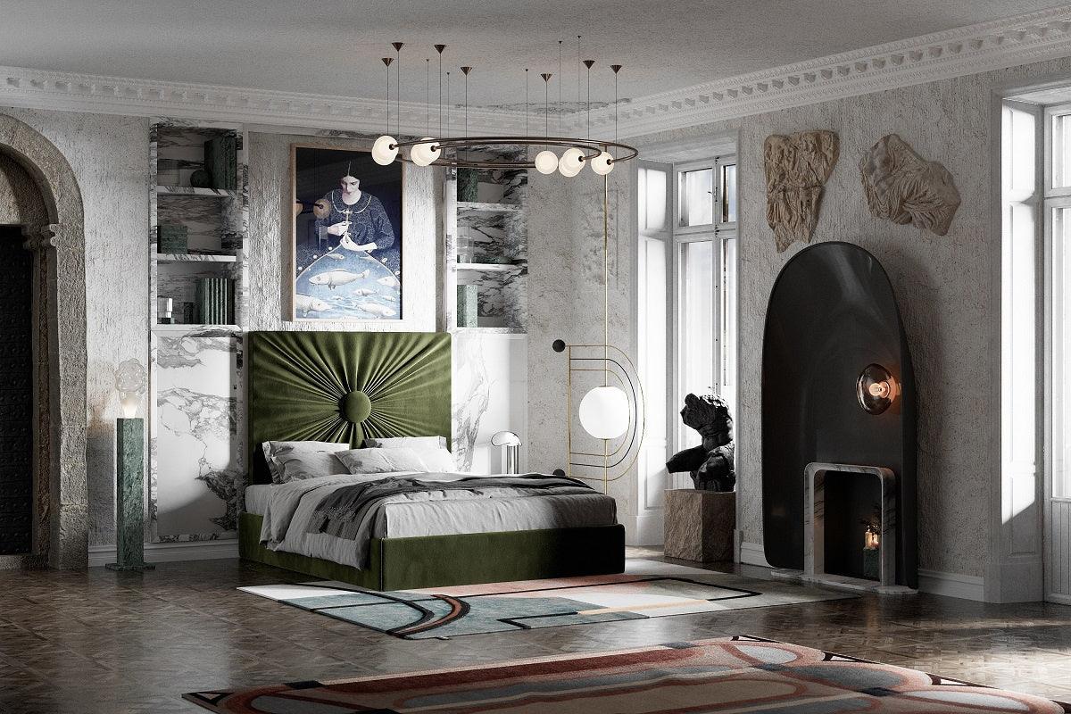 Łóżko tapicerowane OBJECT zielone Happy Barok Eye on Design