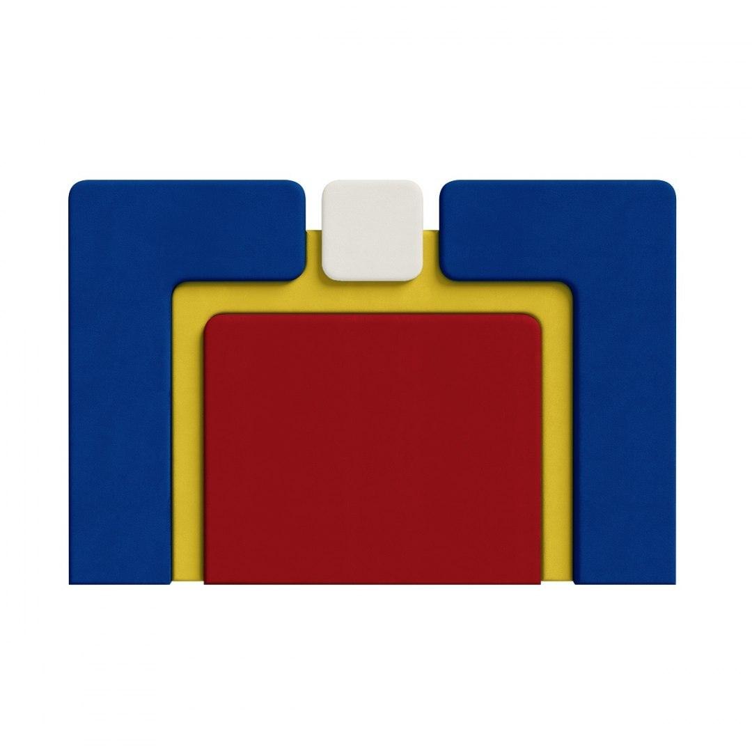 Łóżko tapicerowane PLUM 6 czerwony z niebieskim Happy Barok Eye on Design