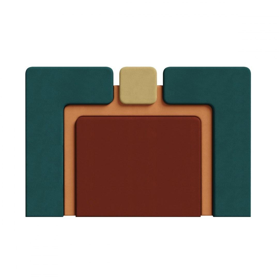 Łóżko tapicerowane PLUM 6 morski z bordowym Happy Barok Eye on Design