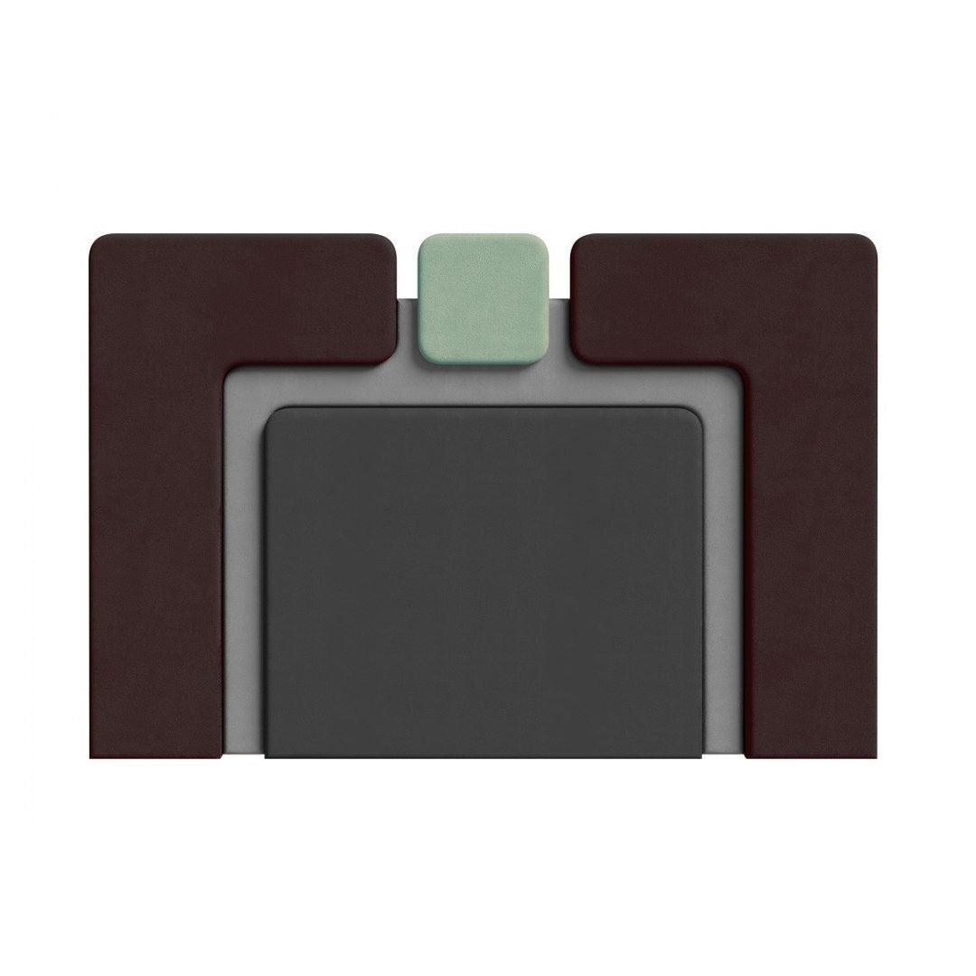 Łóżko tapicerowane PLUM 6 szary z brązowym Happy Barok Eye on Design