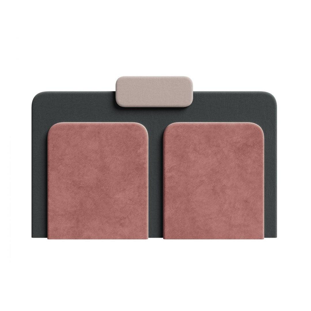 Łóżko tapicerowane PLUM 7 różowy z szarym Happy Barok Eye on Design