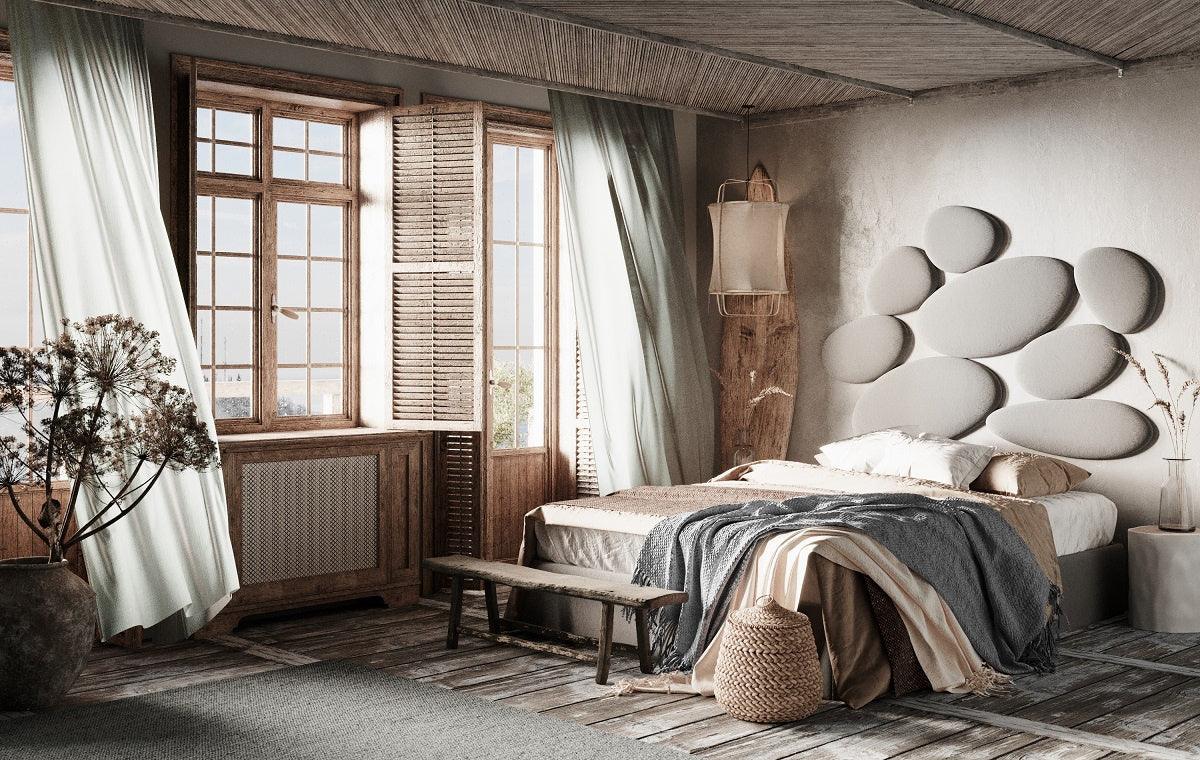 Łóżko tapicerowane STONE jasny szary Happy Barok Eye on Design