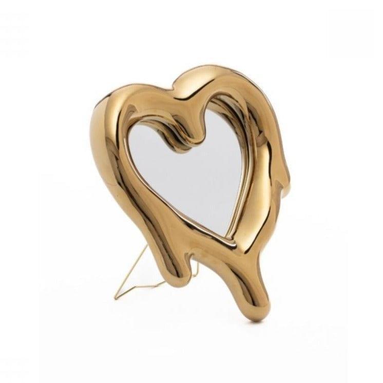 Lusterko i ramka na zdjęcia MELTED HEART złoty Seletti Eye on Design
