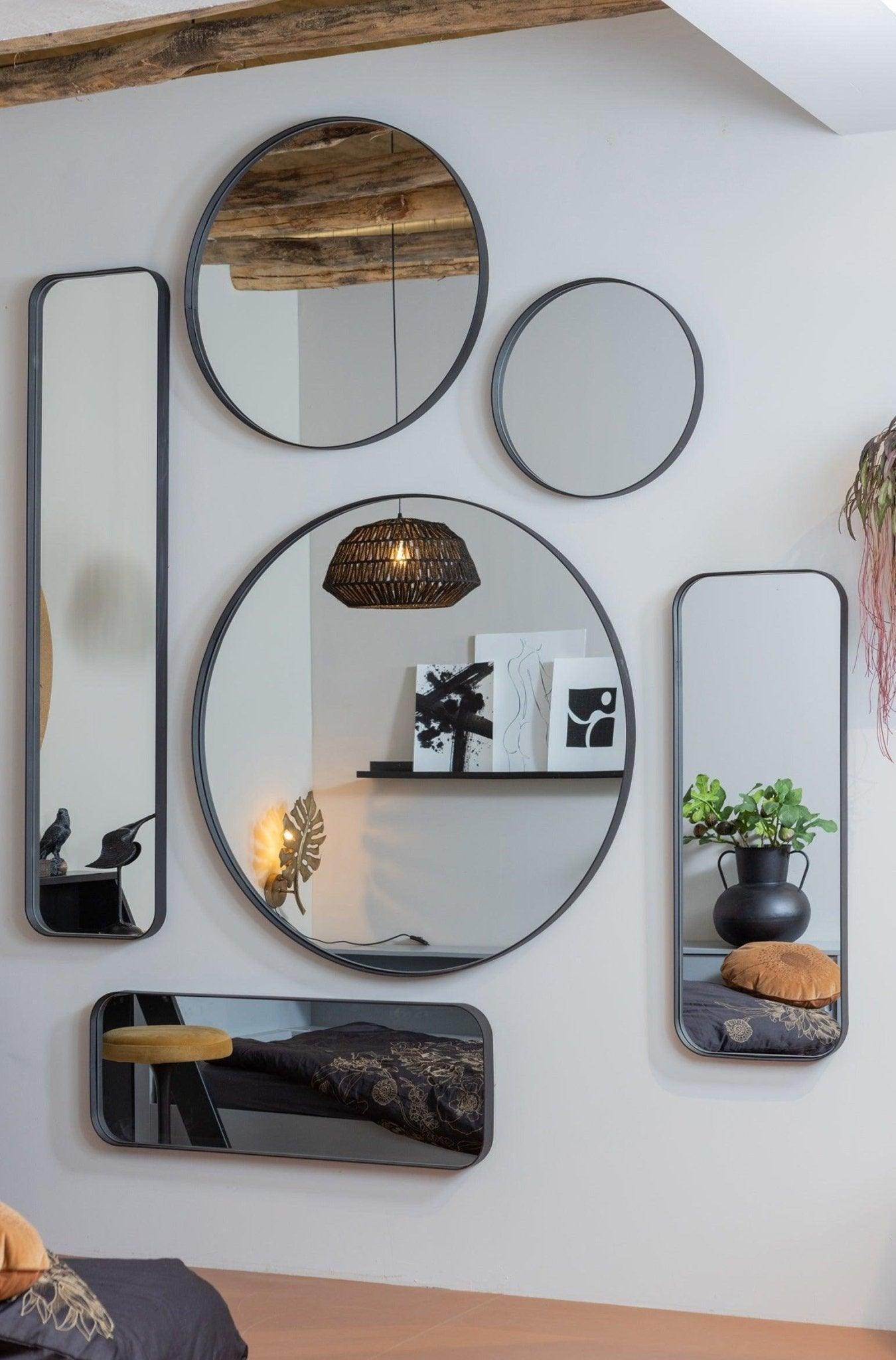 Lustro DOUTZEN czarna rama Woood Eye on Design