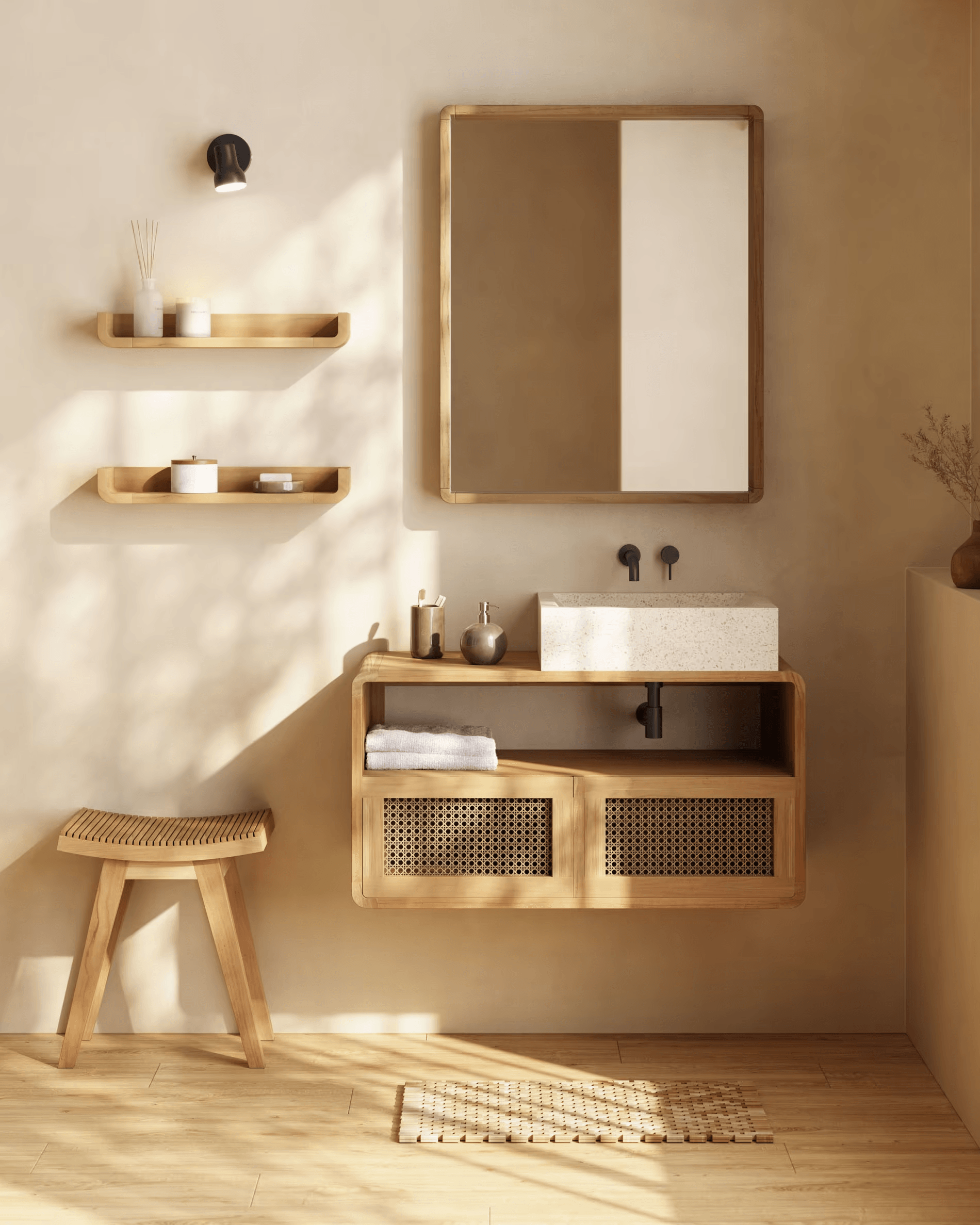 Lustro KUVENI lite drewno tekowe La Forma Eye on Design