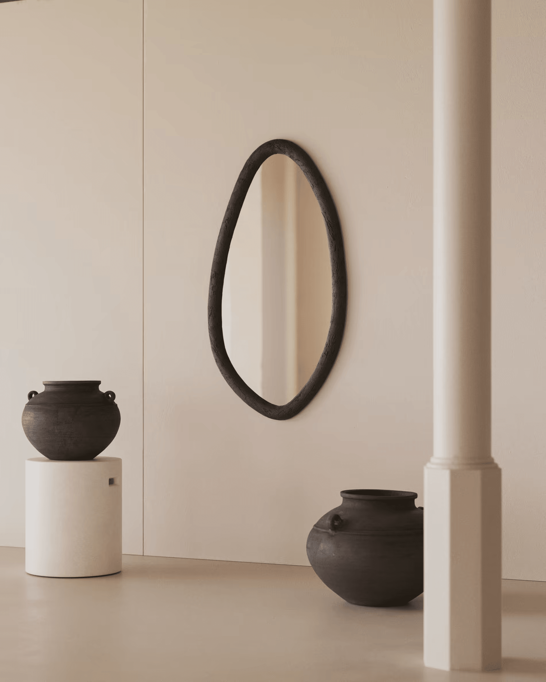 Lustro MAGRIT czarny – drewno, Kave Home