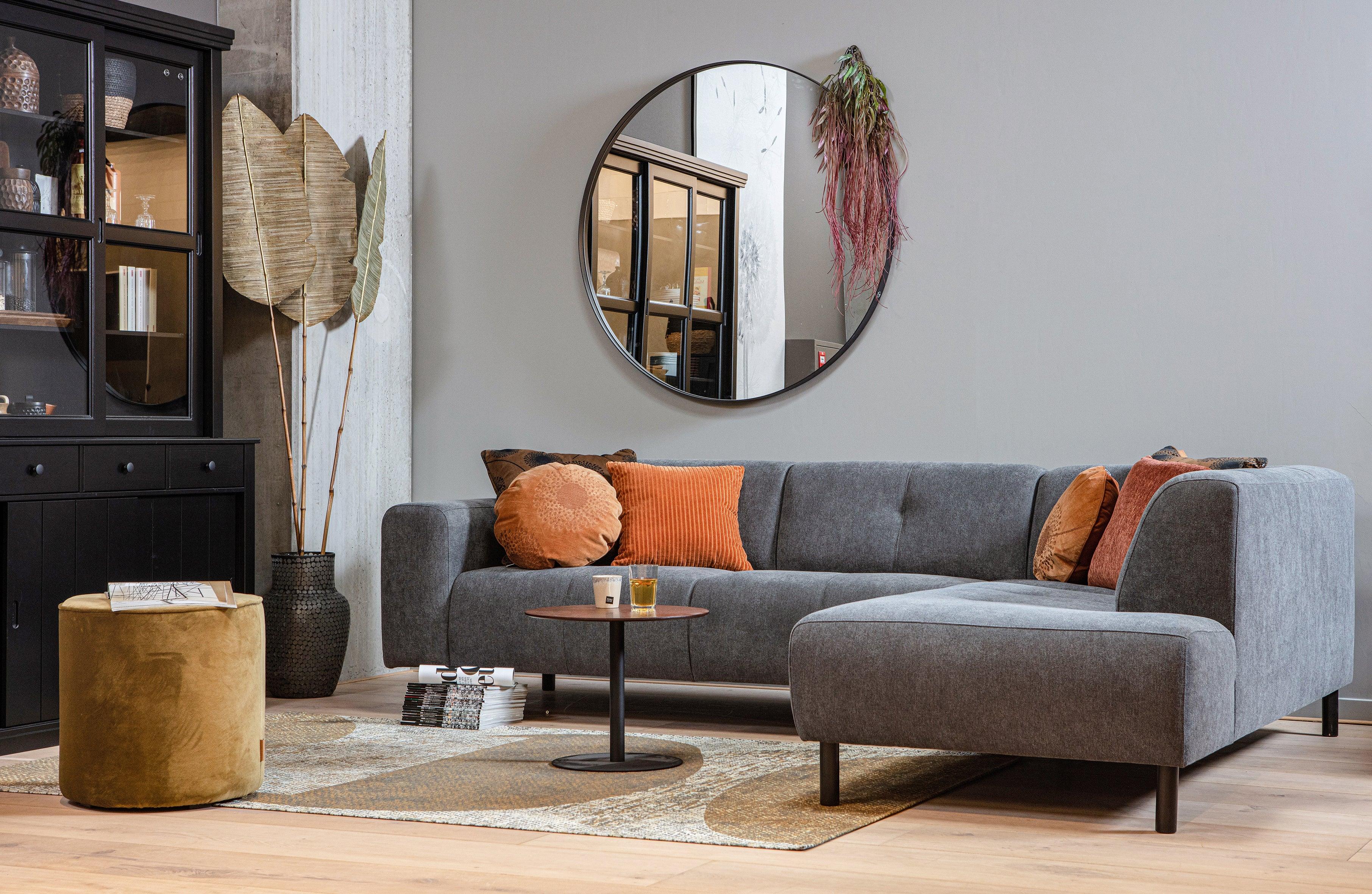 Lustro okrągłe DOUTZEN czarna rama Woood Eye on Design