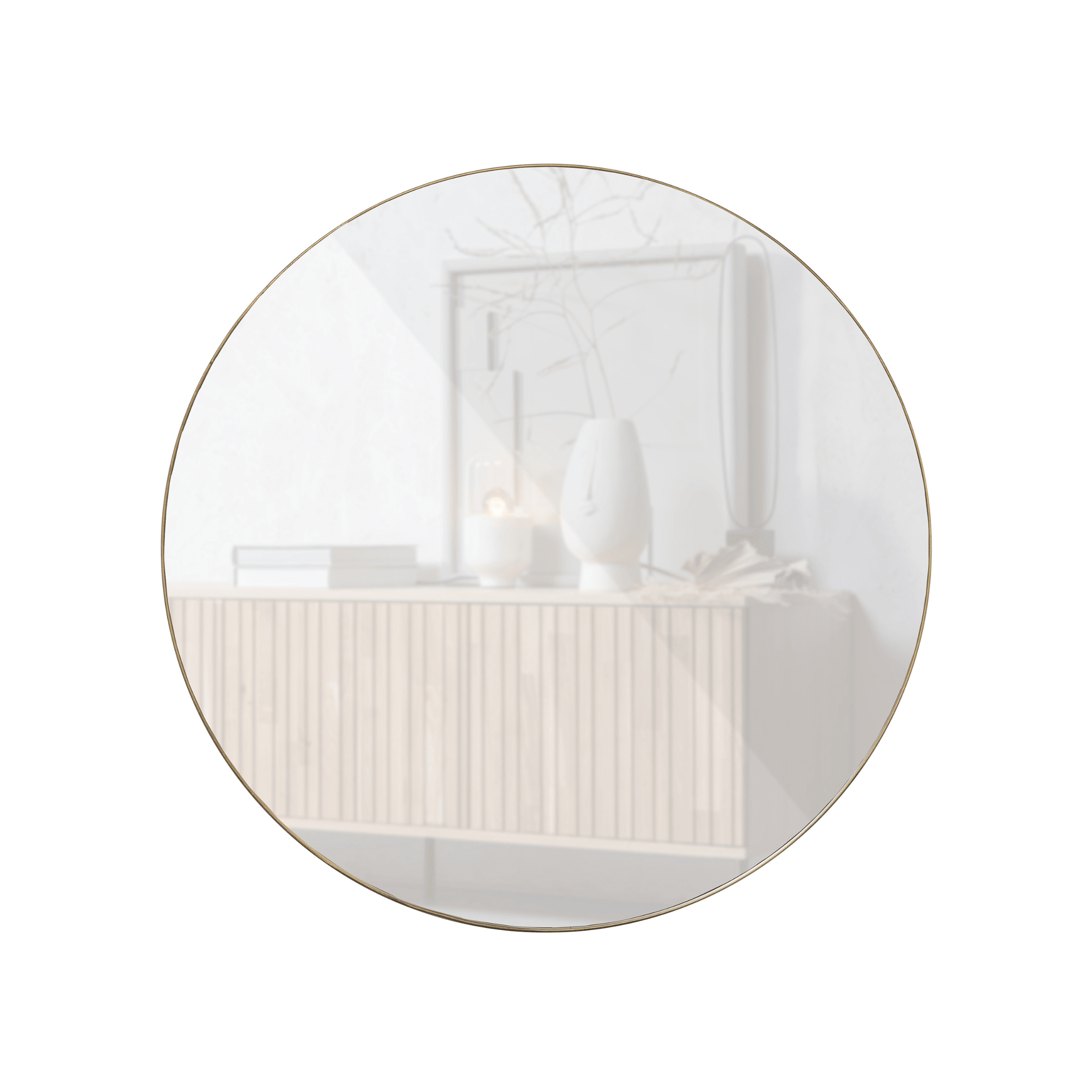 Lustro okrągłe DOUTZEN złota rama Woood 80 cm Eye on Design