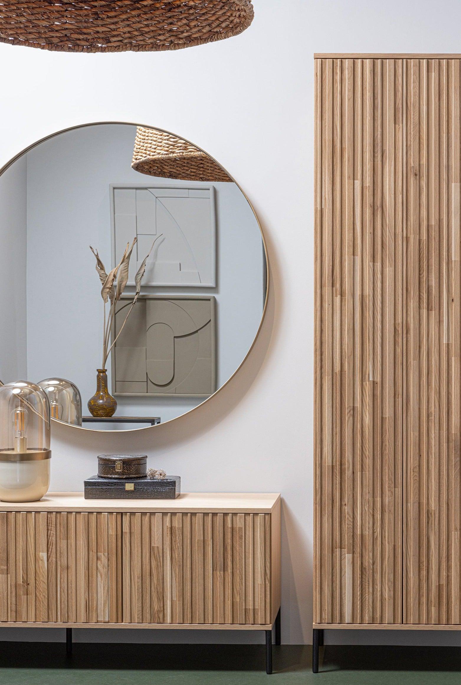 Lustro okrągłe DOUTZEN złota rama Woood Eye on Design