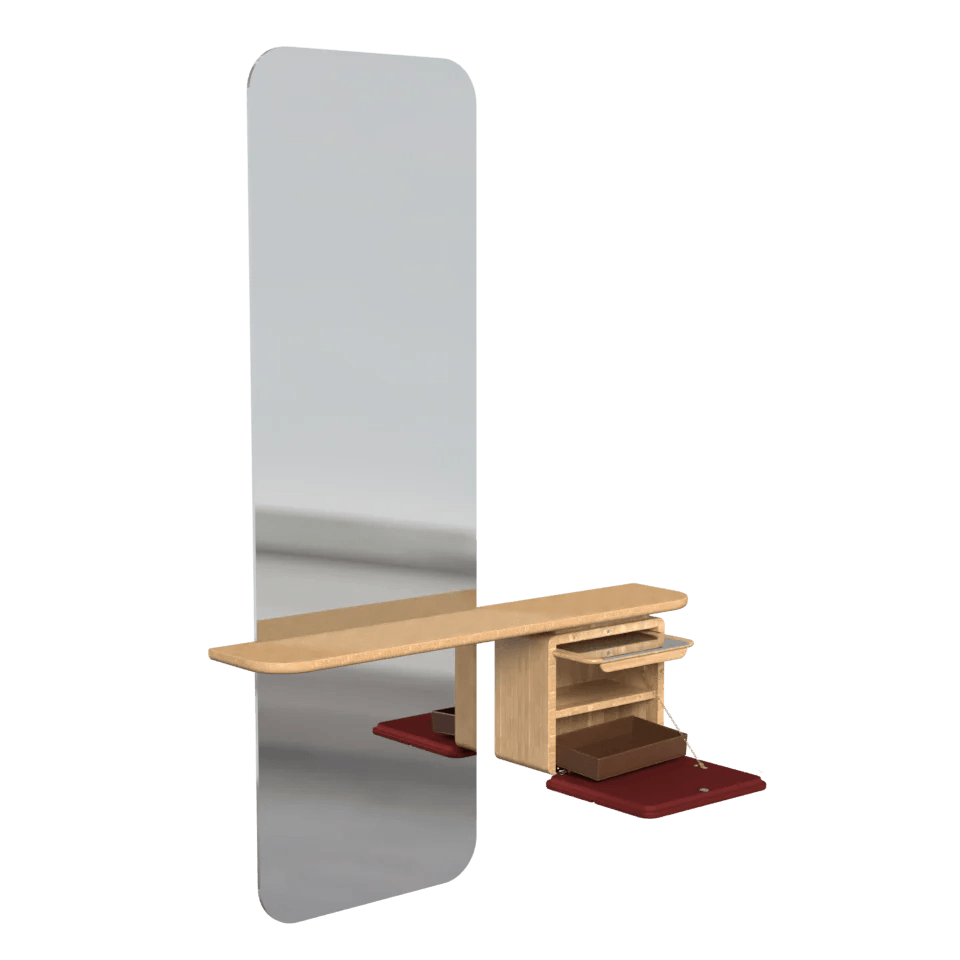 Lustro ONE MORE LOOK bordowy z dębem UMAGE Eye on Design