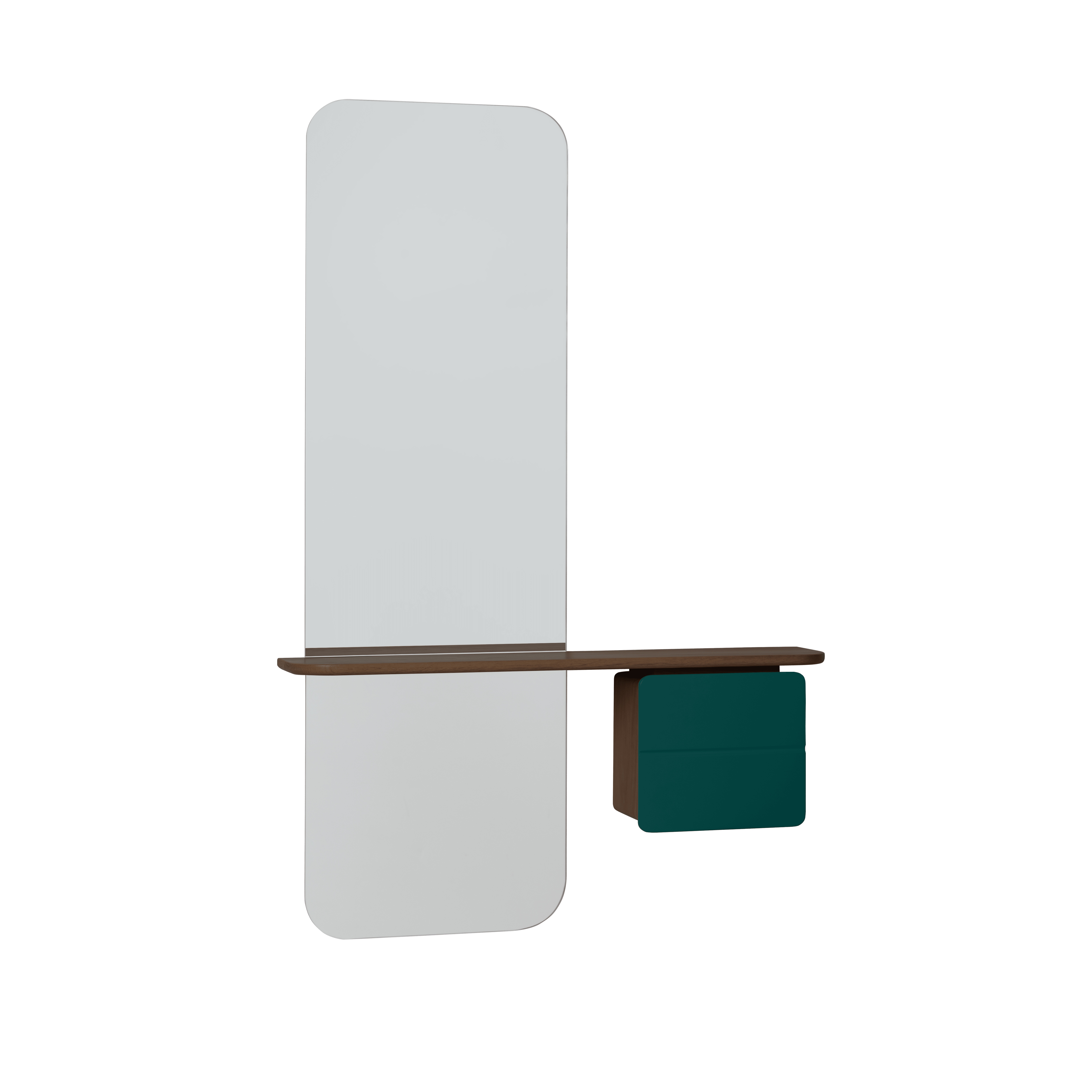 Lustro ONE MORE LOOK butelkowy zielony z ciemnym dębem UMAGE Eye on Design