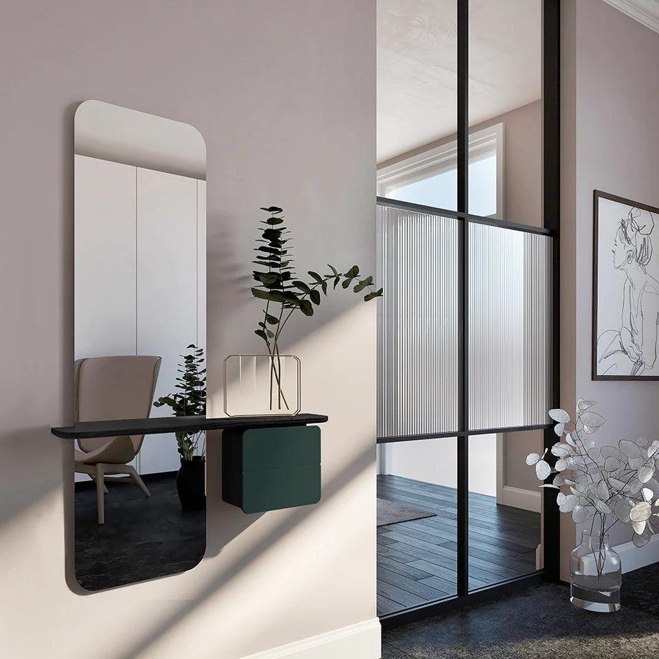 Lustro ONE MORE LOOK butelkowy zielony z czarnym dębem UMAGE Eye on Design