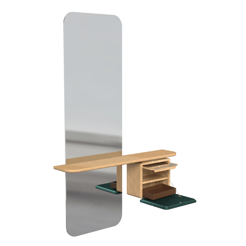 Lustro ONE MORE LOOK butelkowy zielony z dębem UMAGE Eye on Design