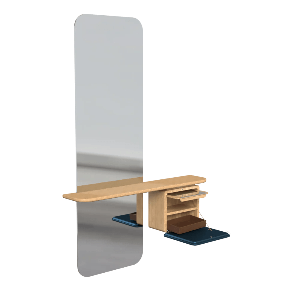 Lustro ONE MORE LOOK niebieski z dębem UMAGE Eye on Design