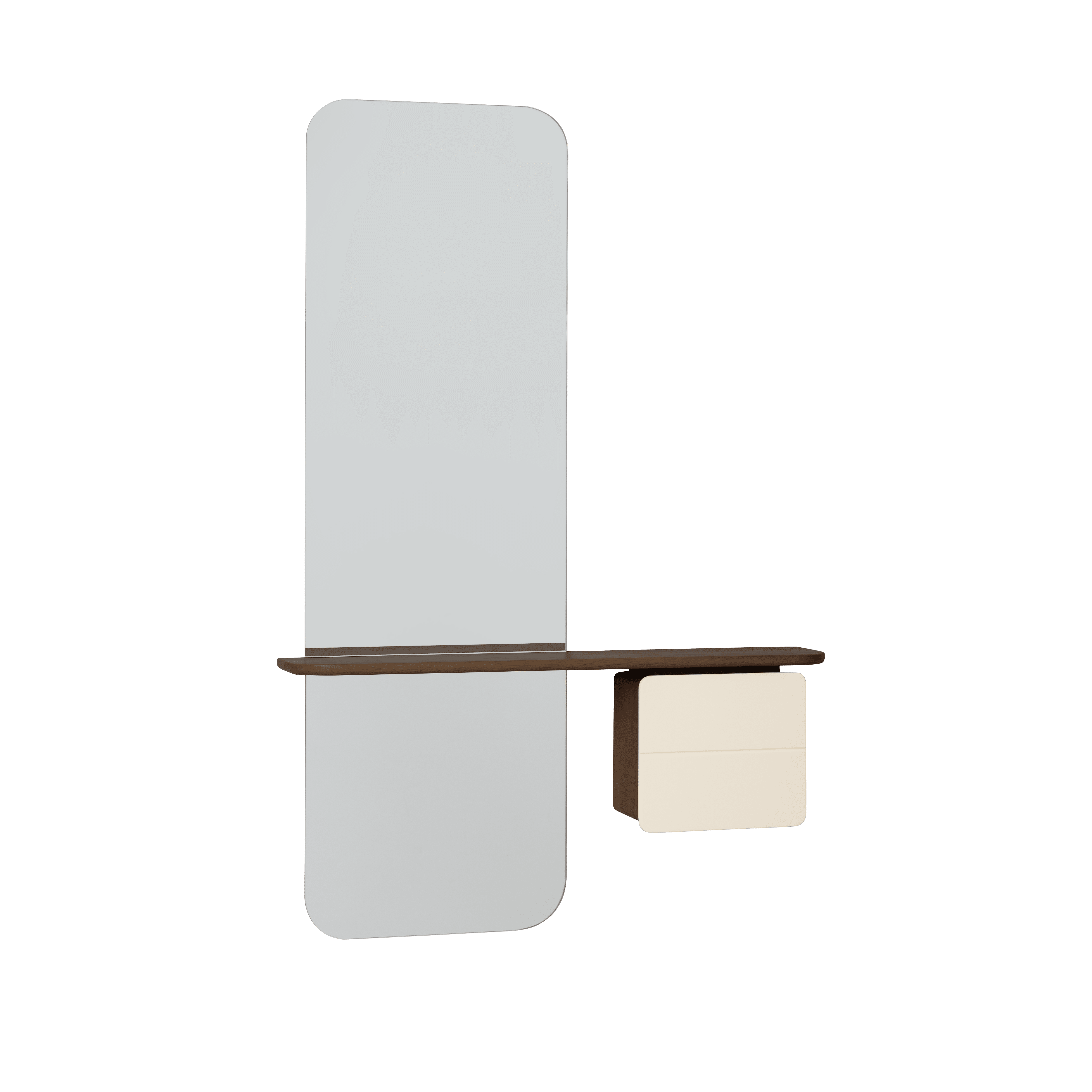 Lustro ONE MORE LOOK perłowy z ciemnym dębem UMAGE Eye on Design