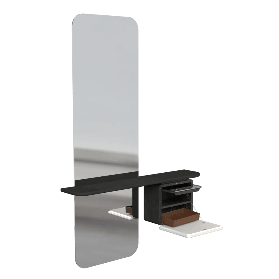 Lustro ONE MORE LOOK perłowy z czarnym dębem UMAGE Eye on Design