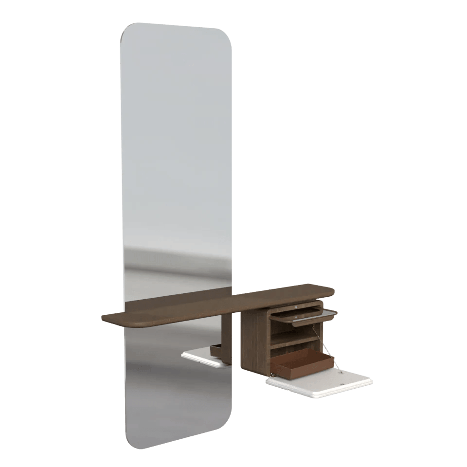 Lustro ONE MORE LOOK różowy z ciemnym dębem UMAGE Eye on Design