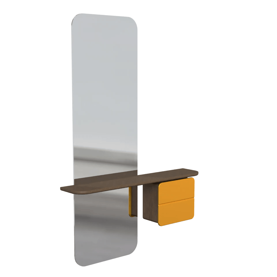 Lustro ONE MORE LOOK szafranowy z ciemnym dębem UMAGE Eye on Design