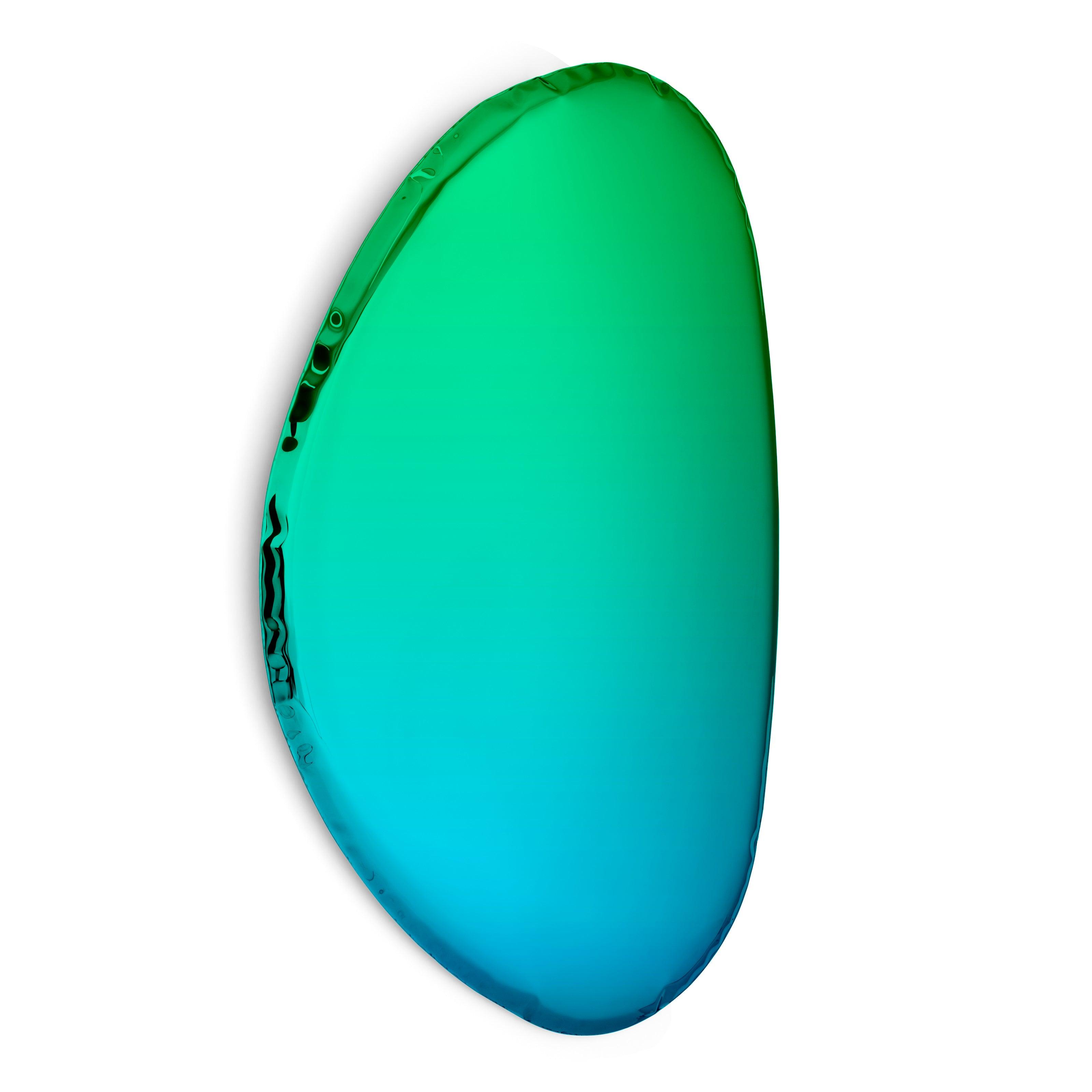 Lustro TAFLA O gradient szmaragd/szafir – szkło, Zieta Studio