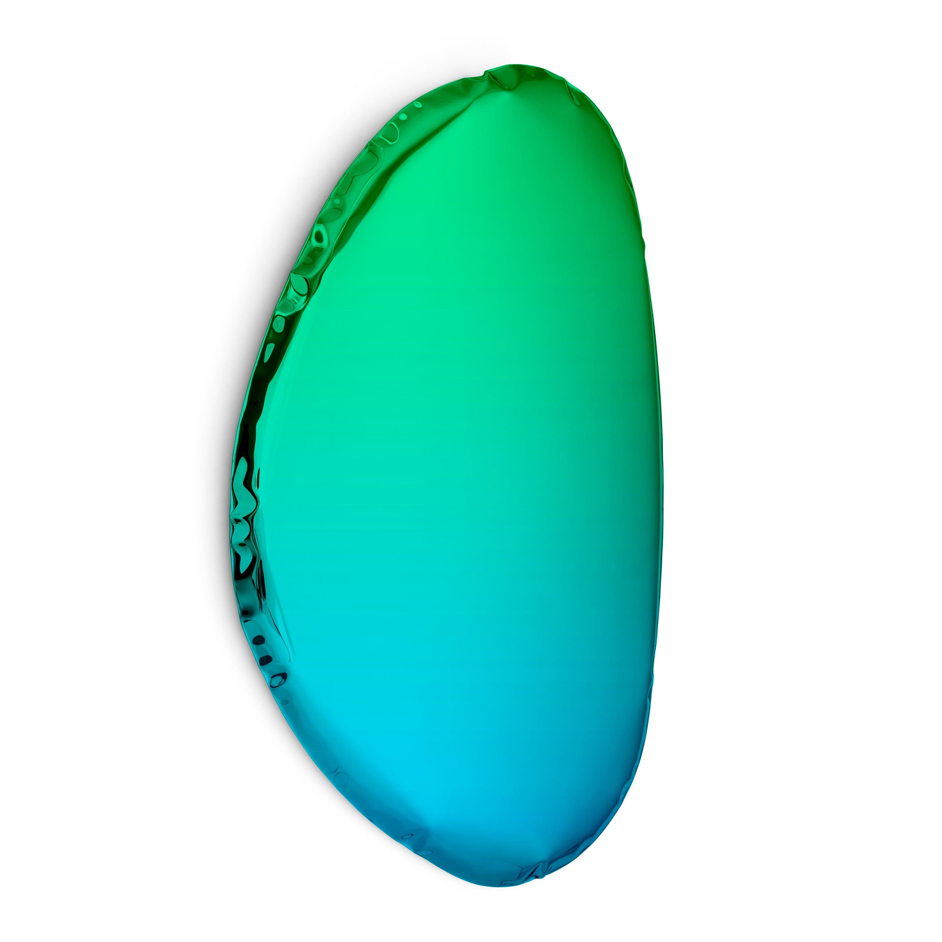 Lustro TAFLA O gradient szmaragd/szafir – szkło, Zieta Studio