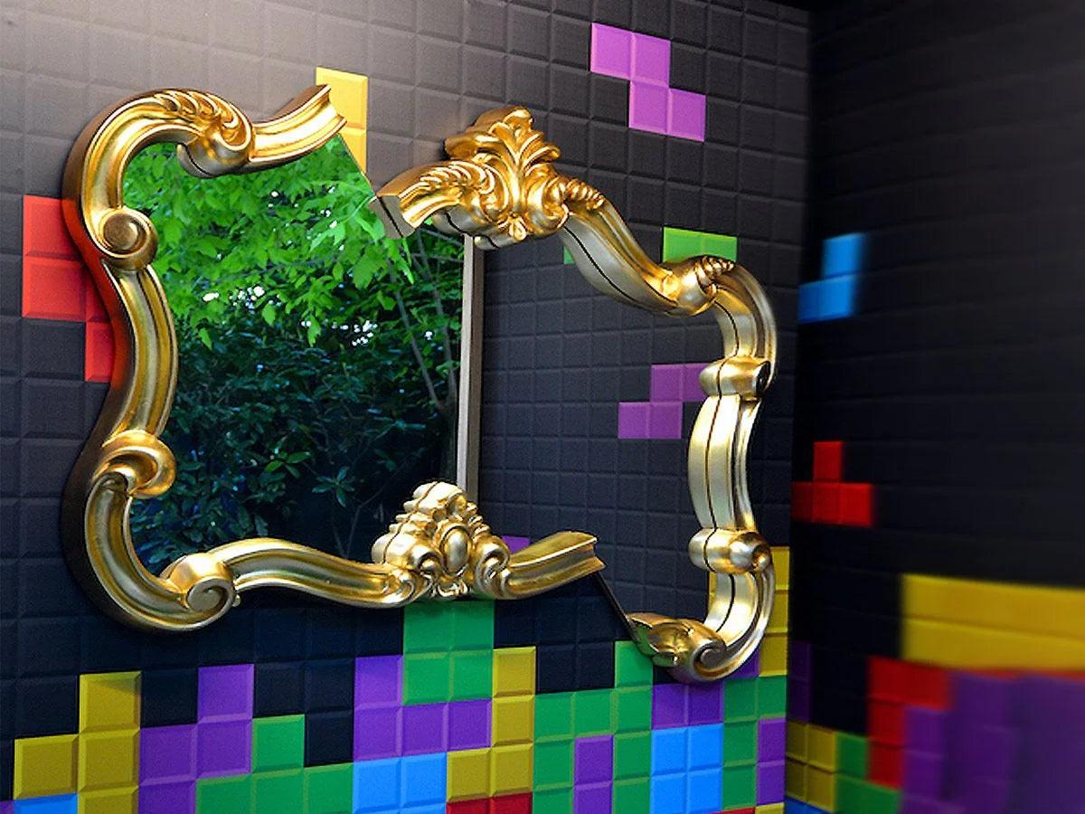 Lustro TETRIS 2.0 złoty Seletti Eye on Design