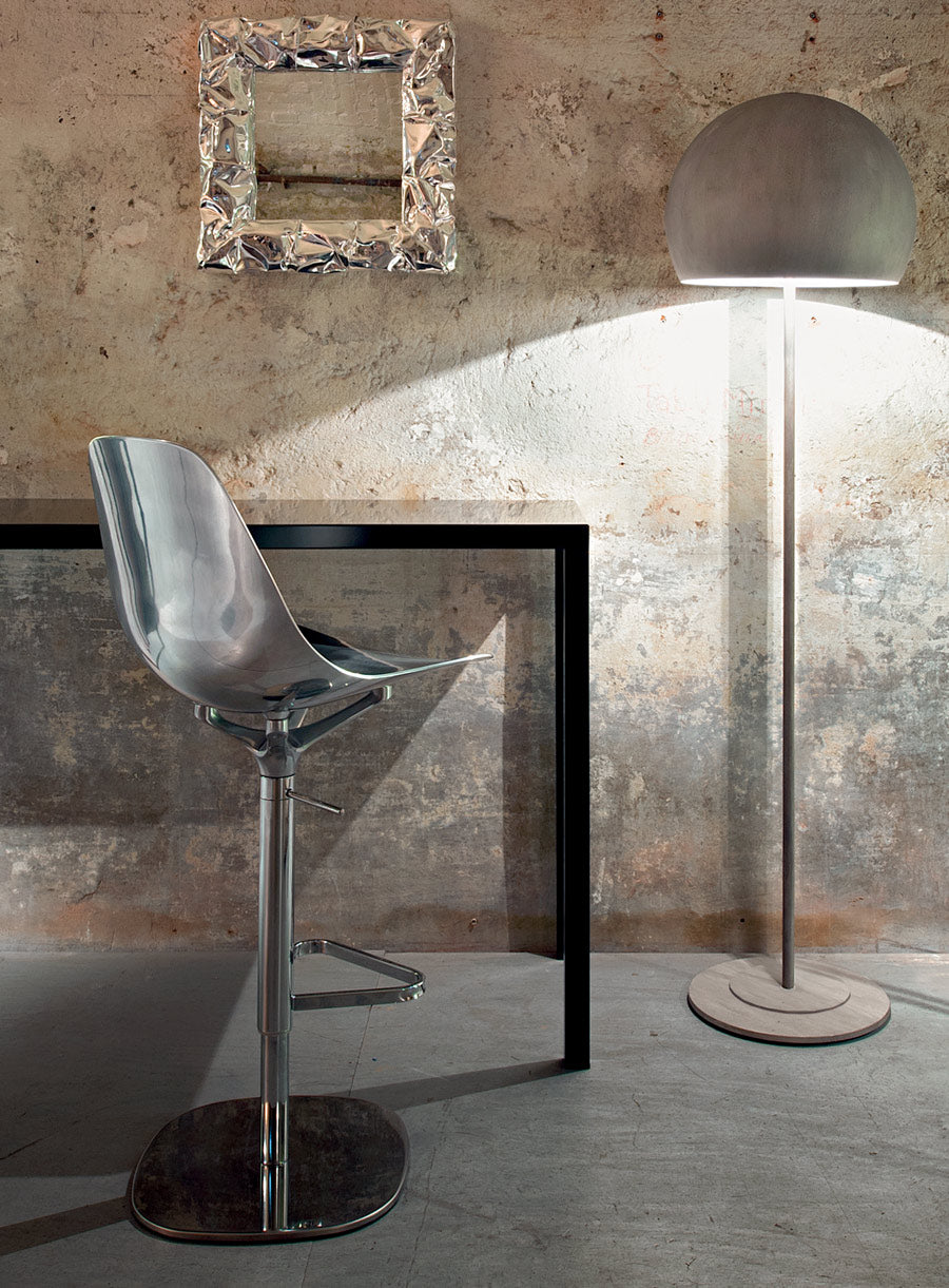 Verstelbare kruk MAMMAMIA gepolijst aluminium