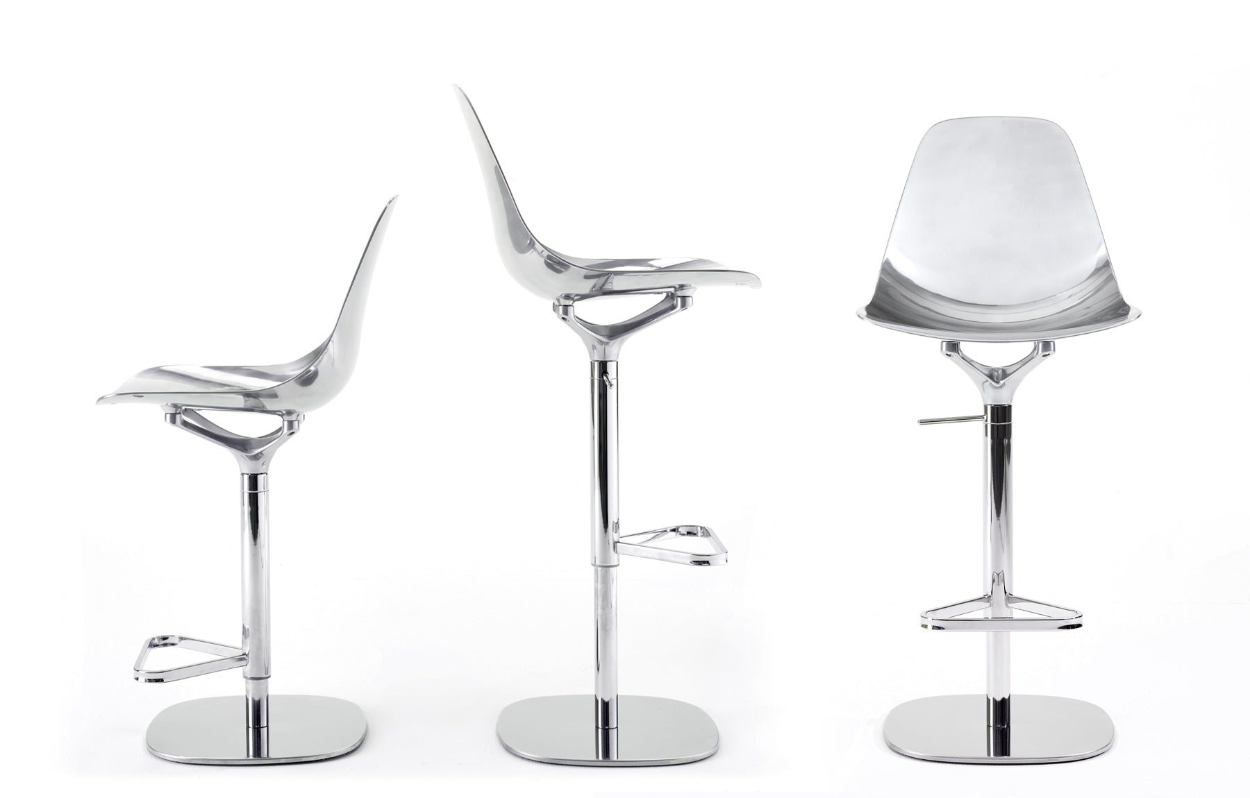 Verstelbare kruk MAMMAMIA gepolijst aluminium