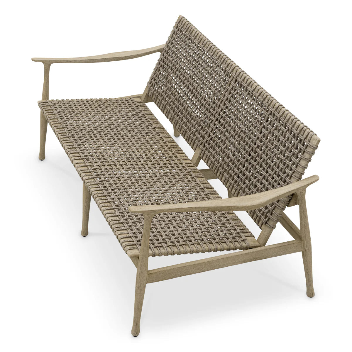 MANZO Outdoor Sofa Gray with Beige