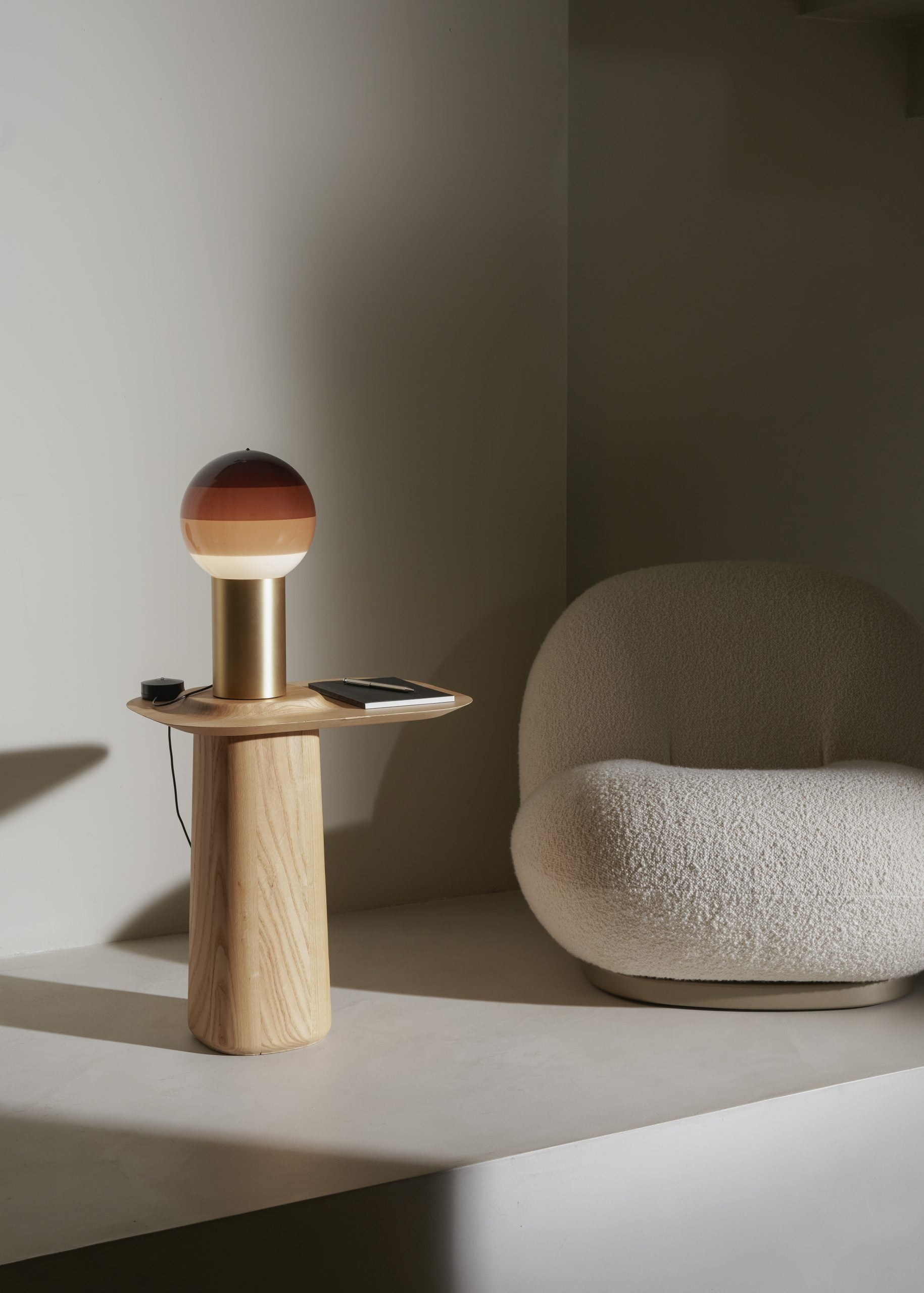 Tafellamp DIPPING chocolade met gouden voet