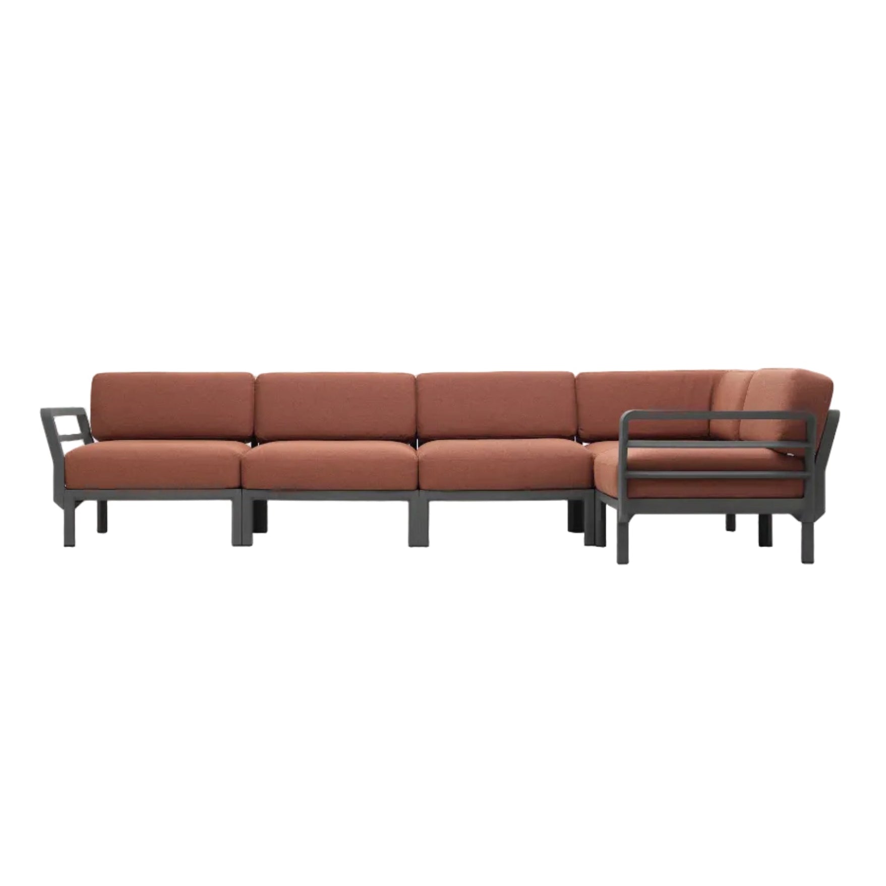 MAXIMO 5 Modular Outdoor Corner Sofa in Cinnamon with Graphite Base