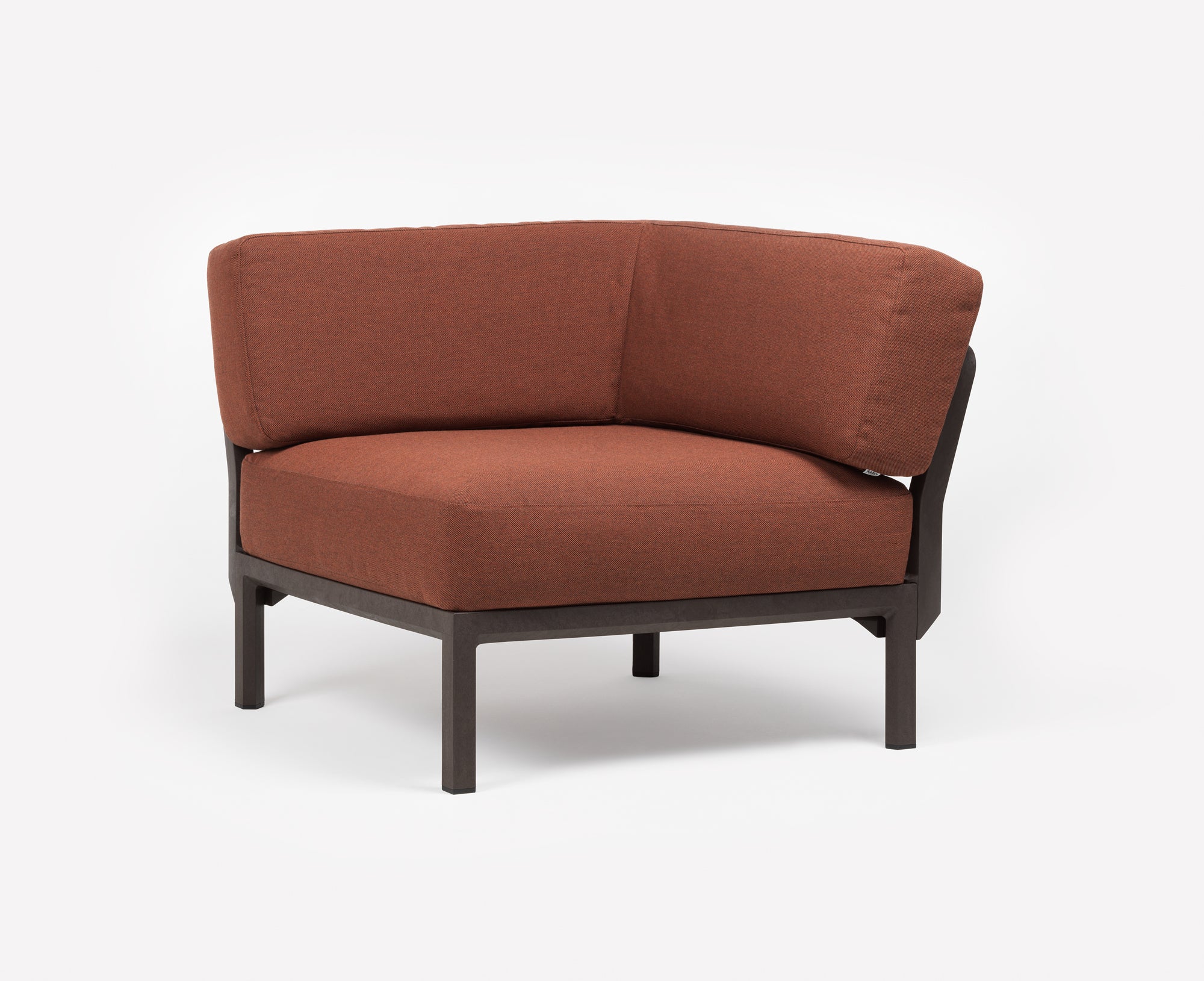 Modularer Außen-Ecksofa MAXIMO 5 Zimt mit braunem Gestell