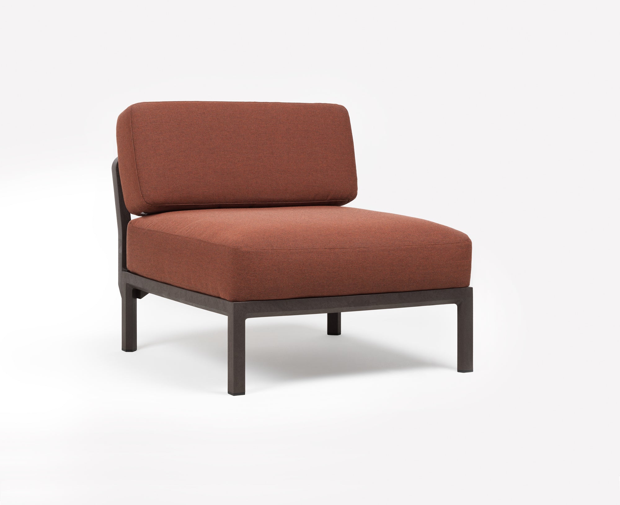 Modularer Außen-Ecksofa MAXIMO 5 Zimt mit braunem Gestell