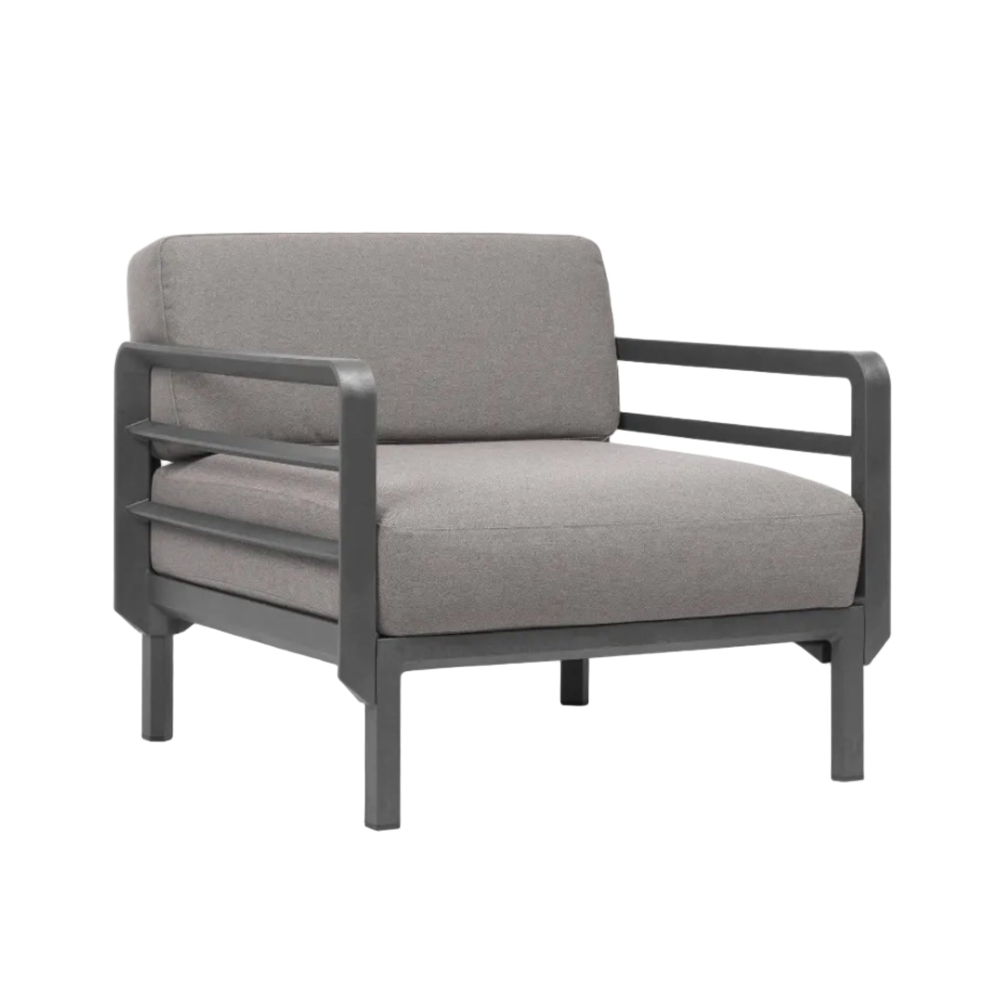 Buitenfauteuil MAXIMO grijs met grafieten basis