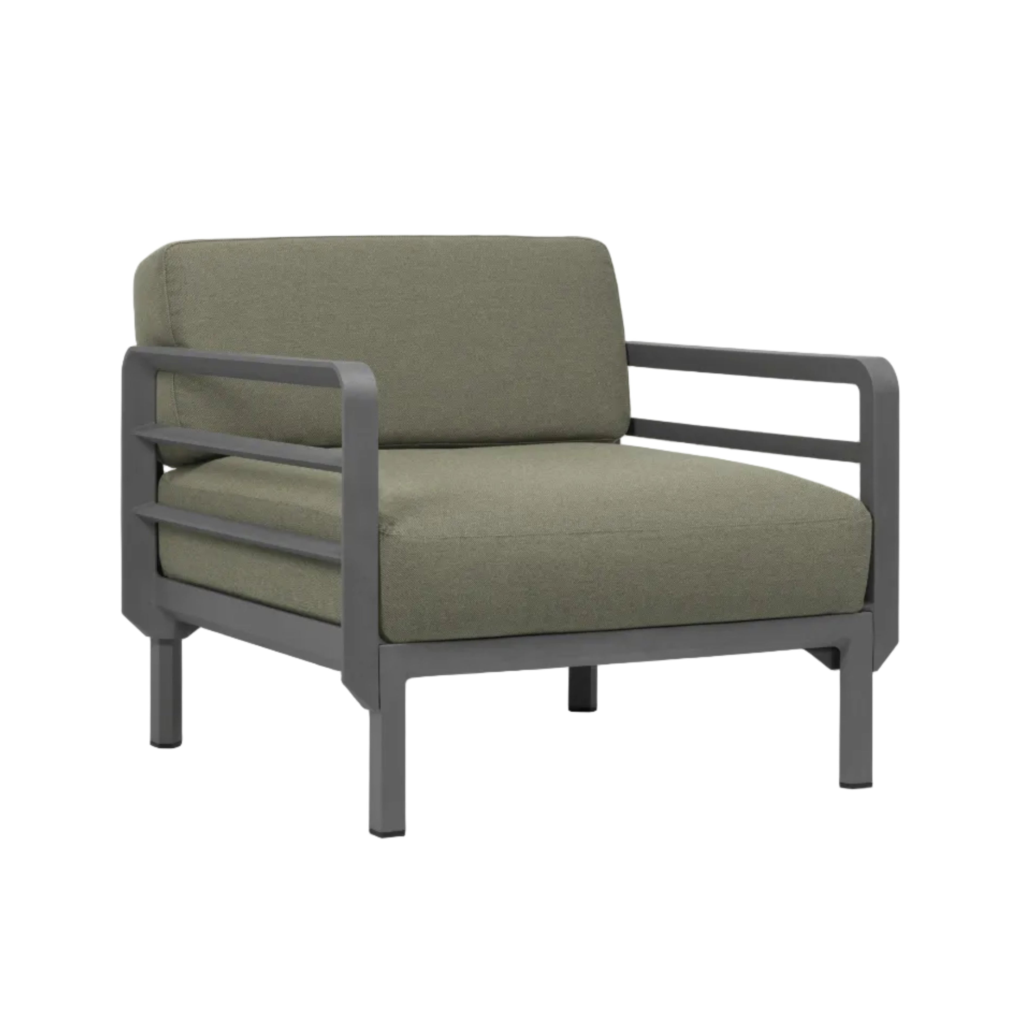 MAXIMO Outdoor Armchair in Thyme Green with Graphite Base
