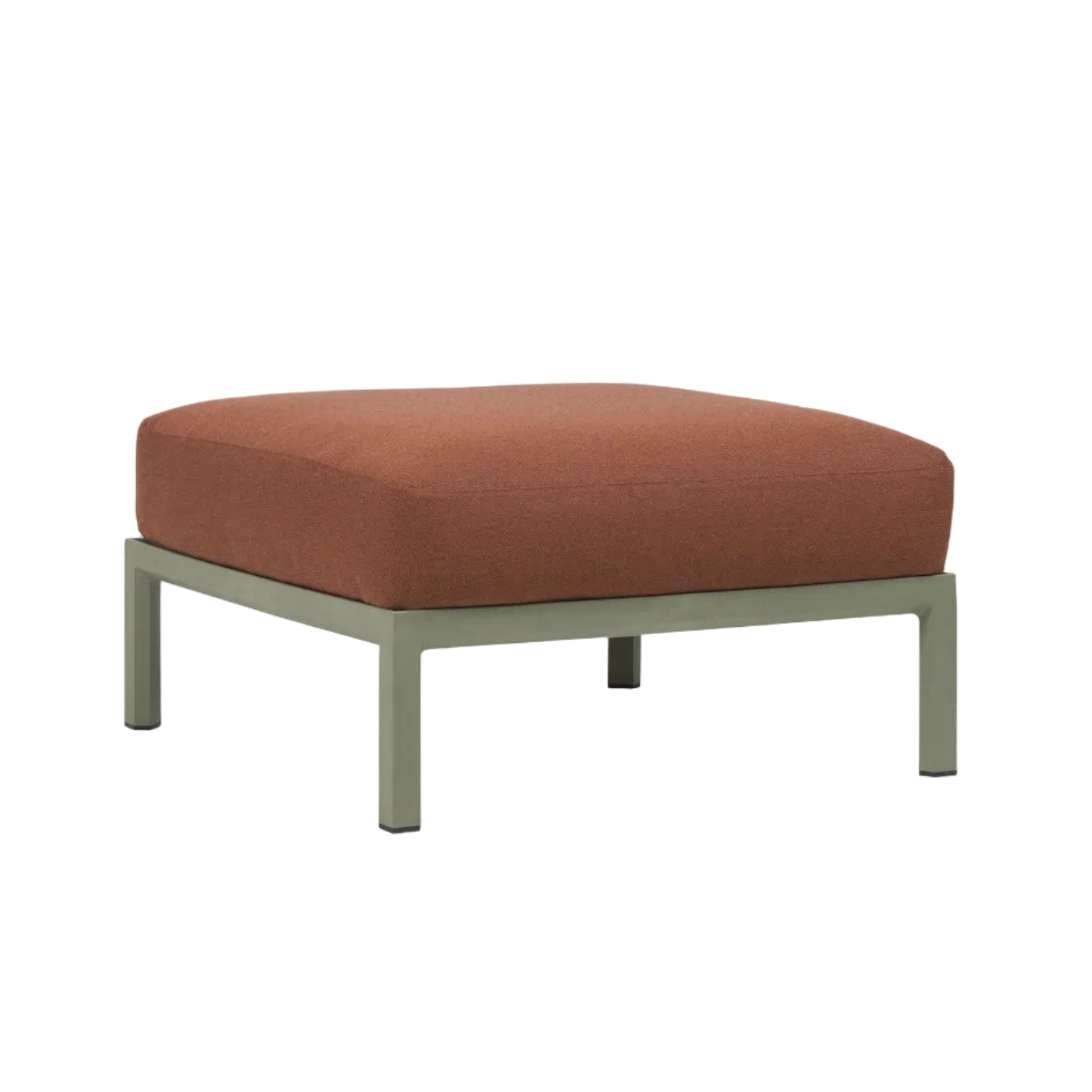 Outdoor-Pouf MAXIMO in Zimt mit grüner Basis