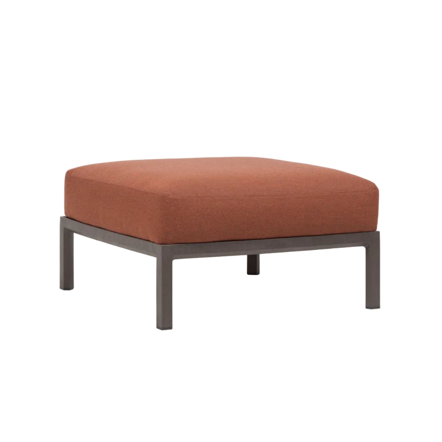 Outdoor-Pouf MAXIMO in Zimt mit braunem Fuß