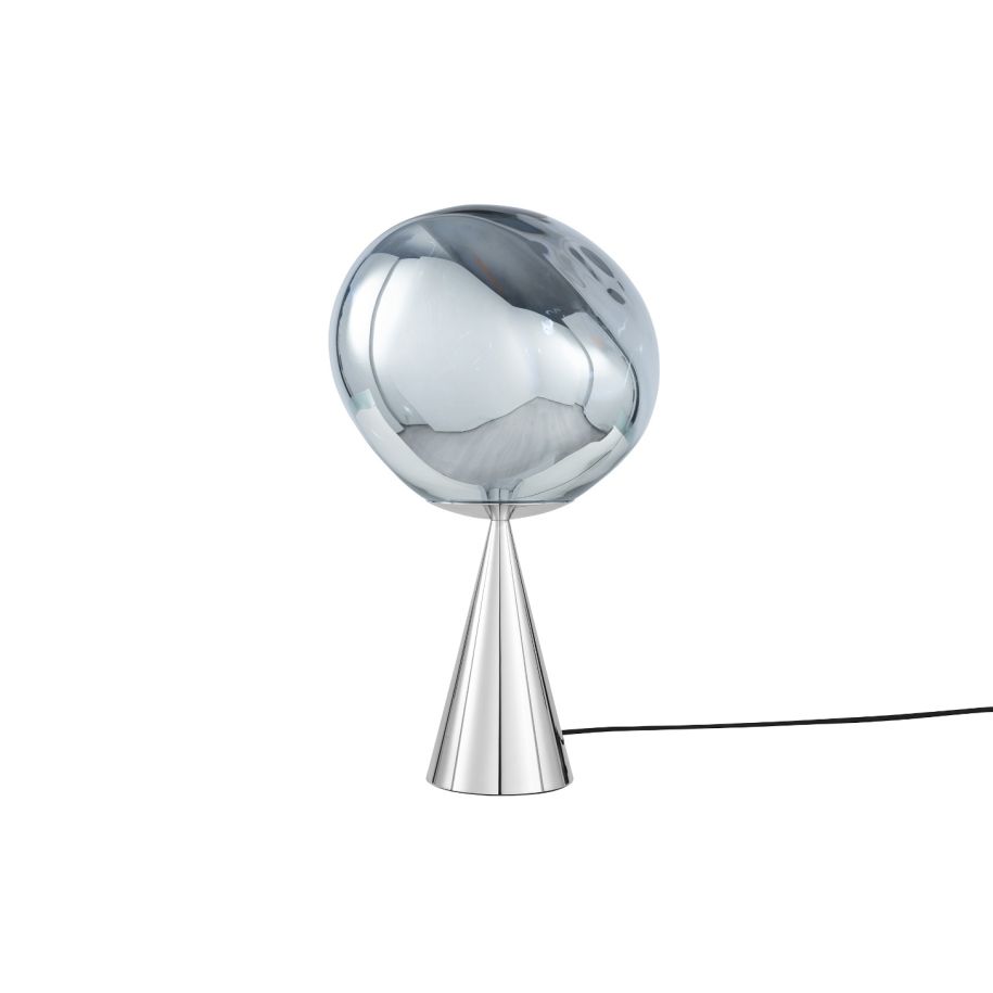Melt Silver table lamp with a silver base