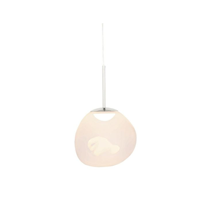 Melt overthrum hanging lamp with a silver finish