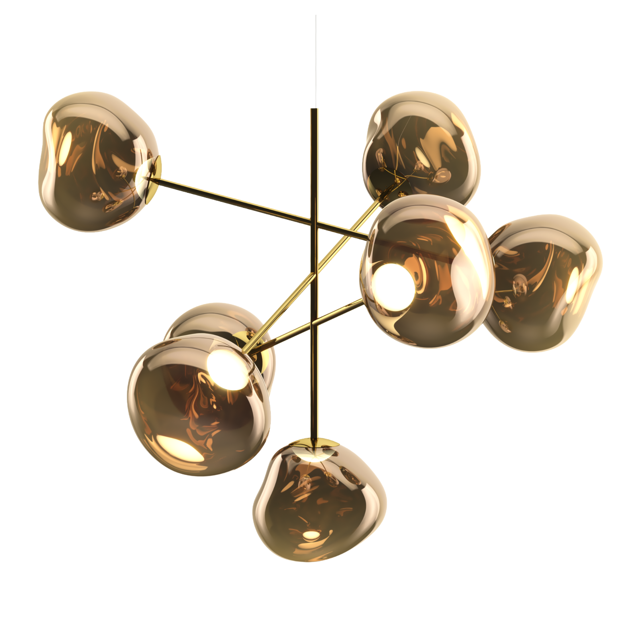 Kroonluchter MELT bruin