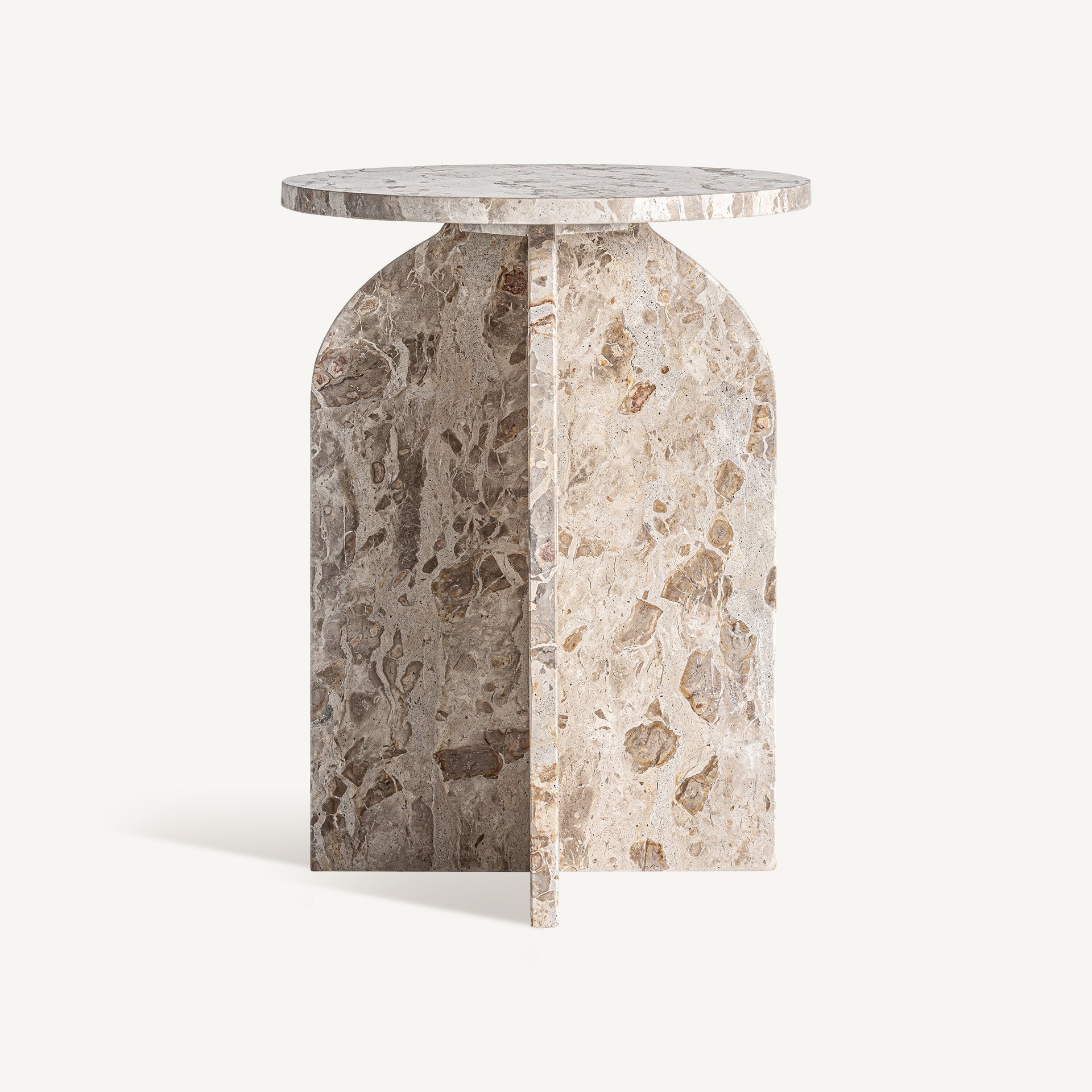 Bijzettafel ALESSANO beige marmer