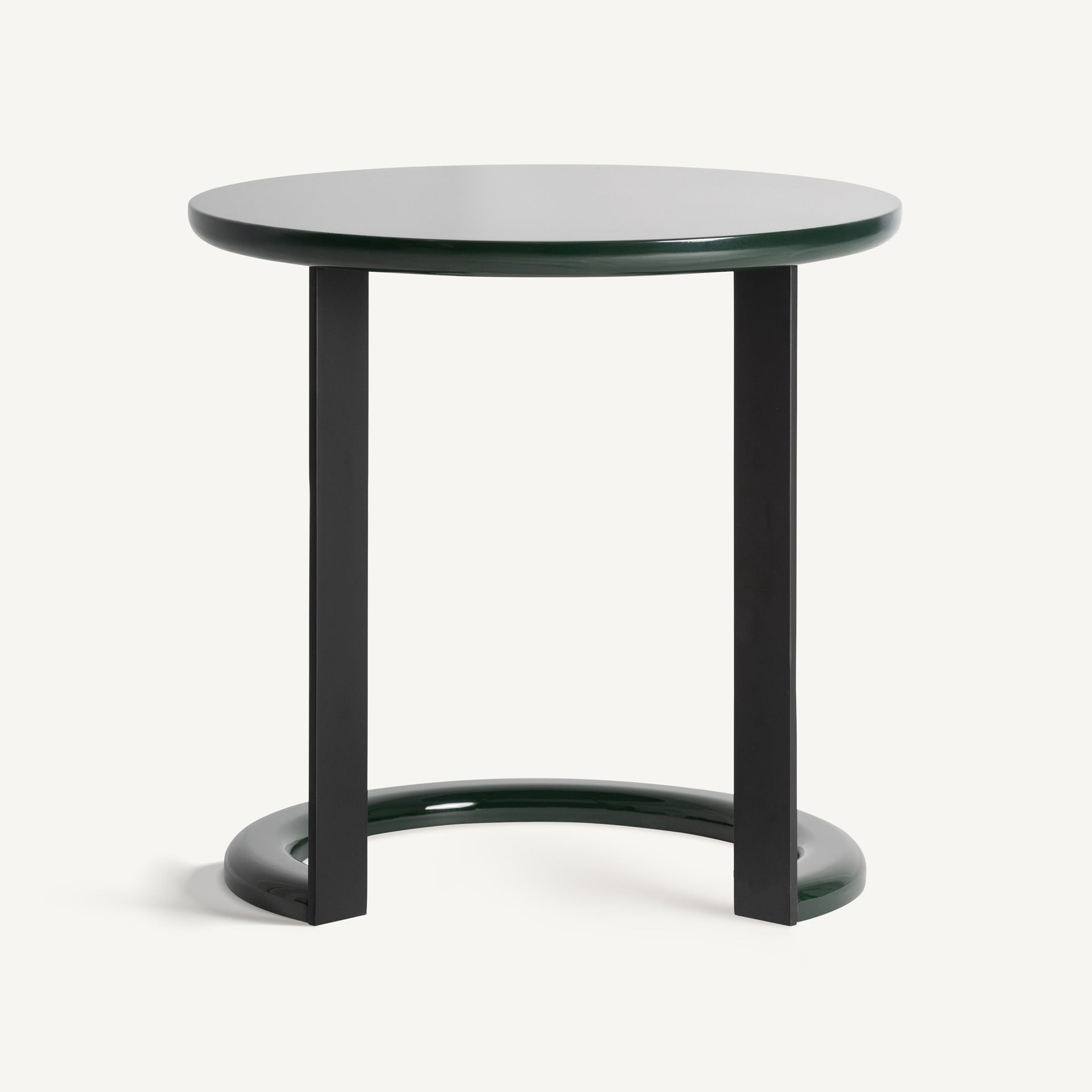 Bijzettafel HERISAU groene blad met zwarte basis